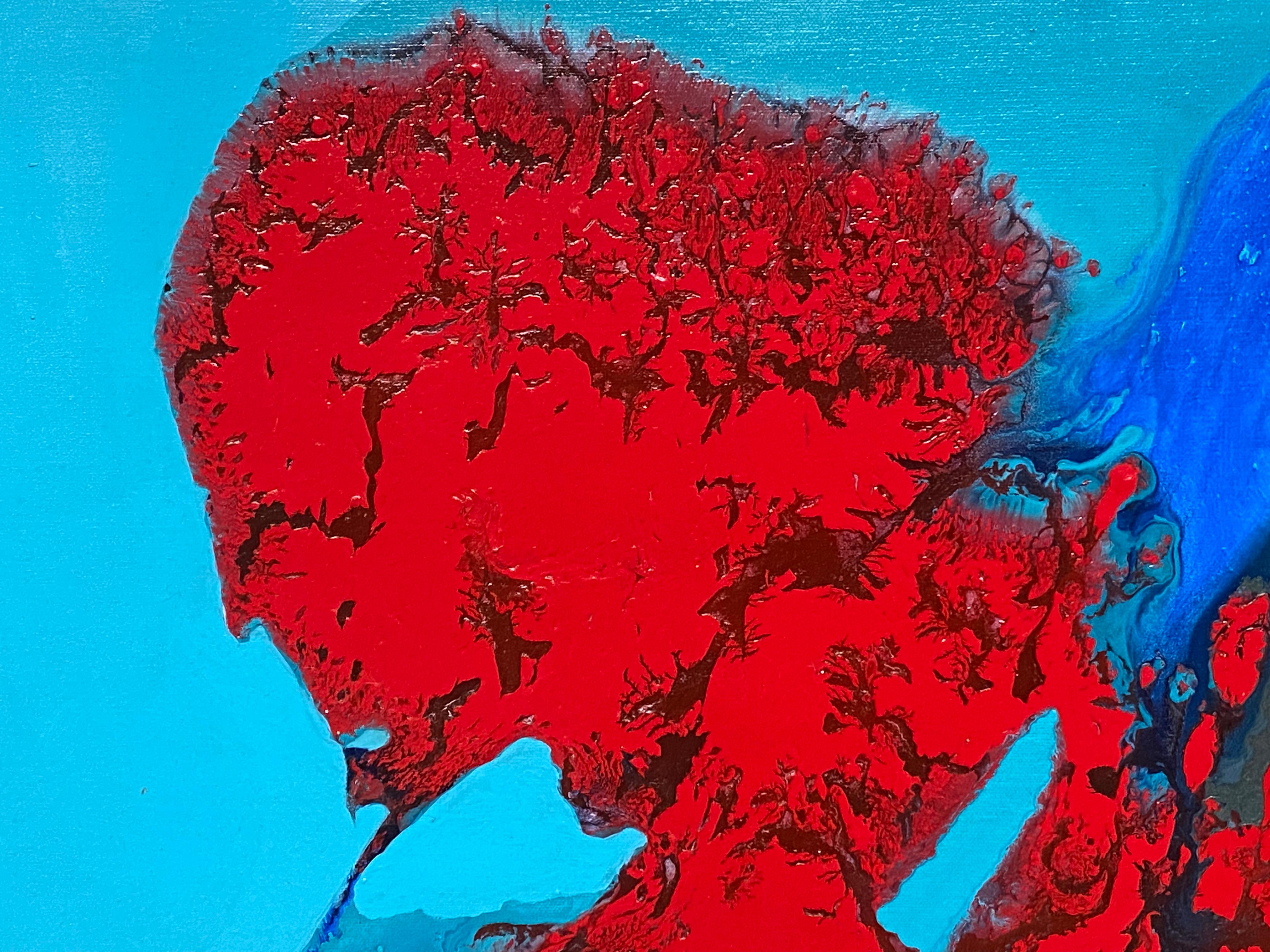 Psychedelisches Gemälde im Phillip Schreibman-Stil aus den 1960er Jahren im Zustand „Gut“ im Angebot in Garnerville, NY