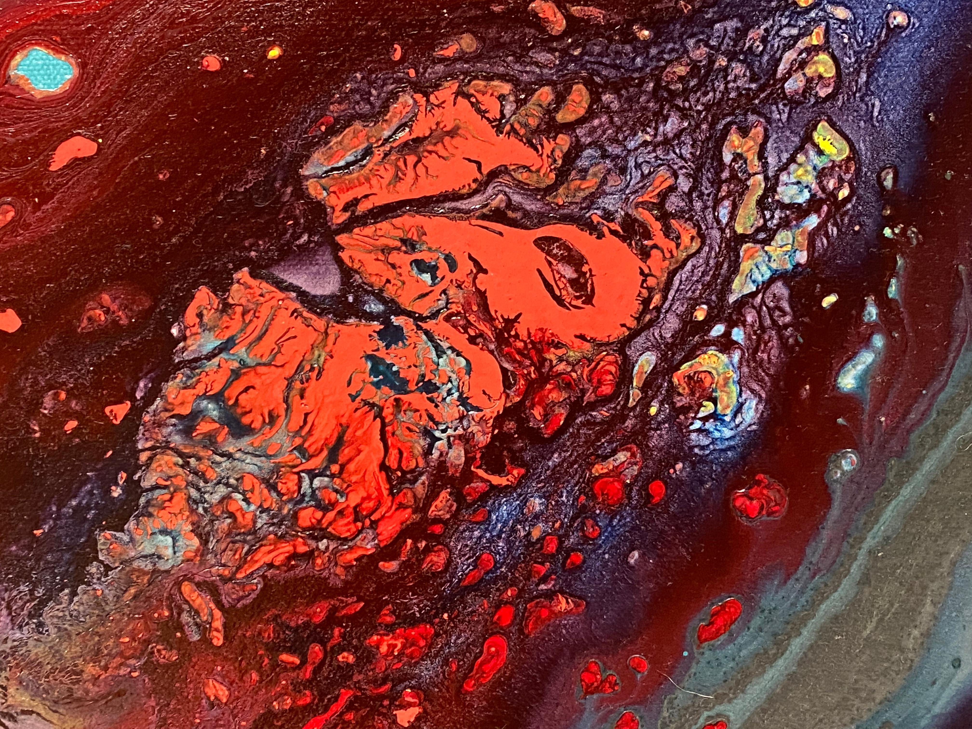 Psychedelisches Gemälde im Phillip Schreibman-Stil aus den 1960er Jahren (Leinwand) im Angebot