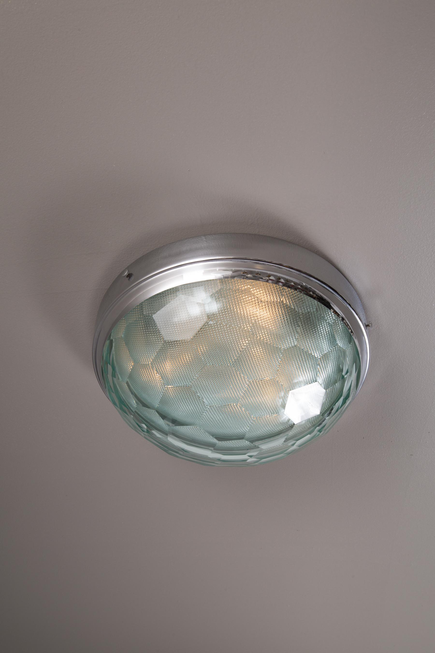 Large 1960s Pia Guidetti Crippa Multifaceted Wall or Ceiling Light for Lumi 4