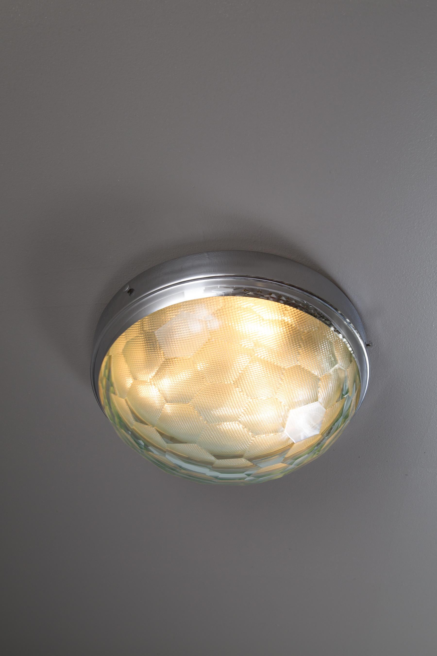 Large 1960s Pia Guidetti Crippa Multifaceted Wall or Ceiling Light for Lumi 5
