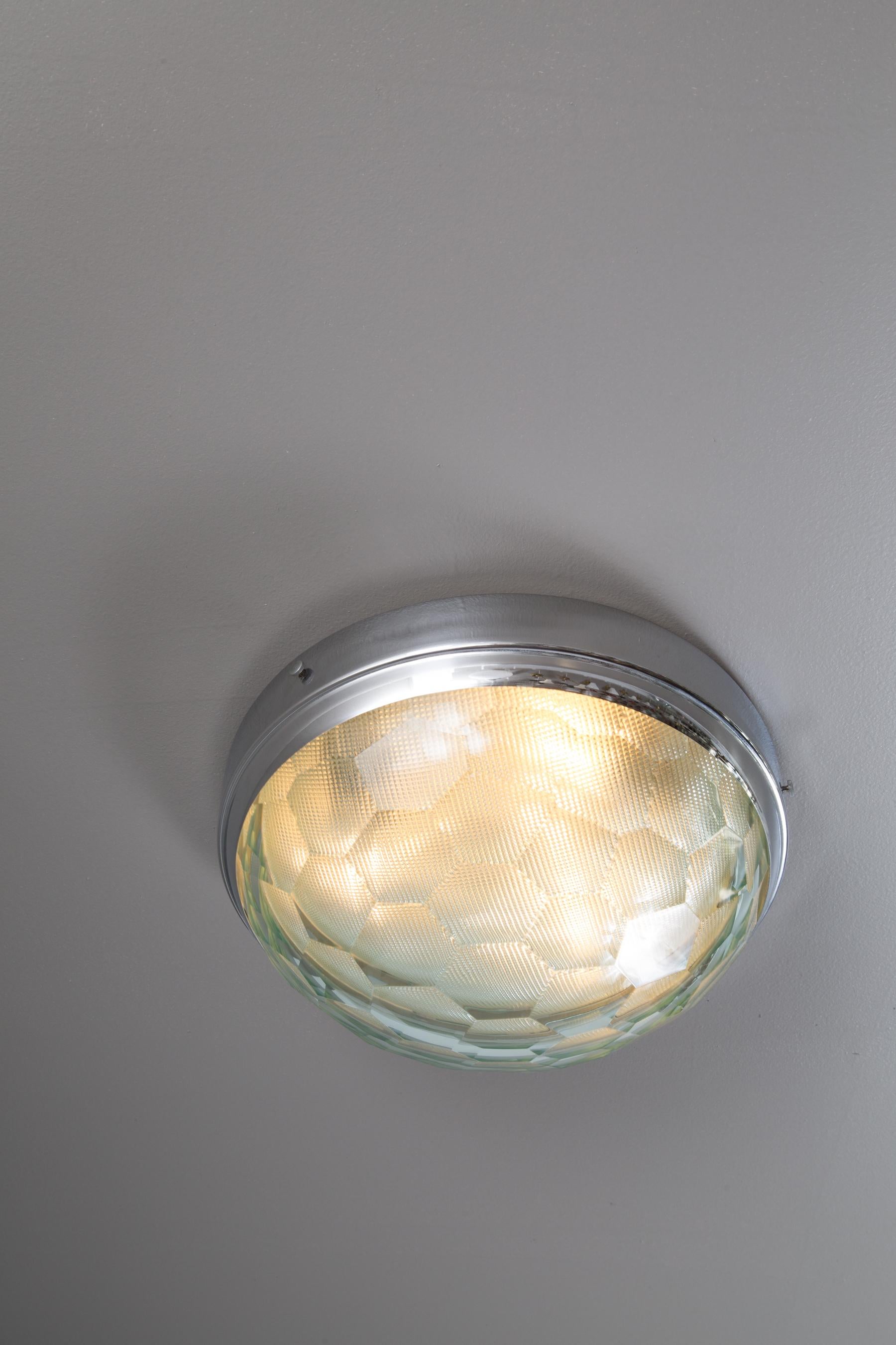 Large 1960s Pia Guidetti Crippa Multifaceted Wall or Ceiling Light for Lumi 8
