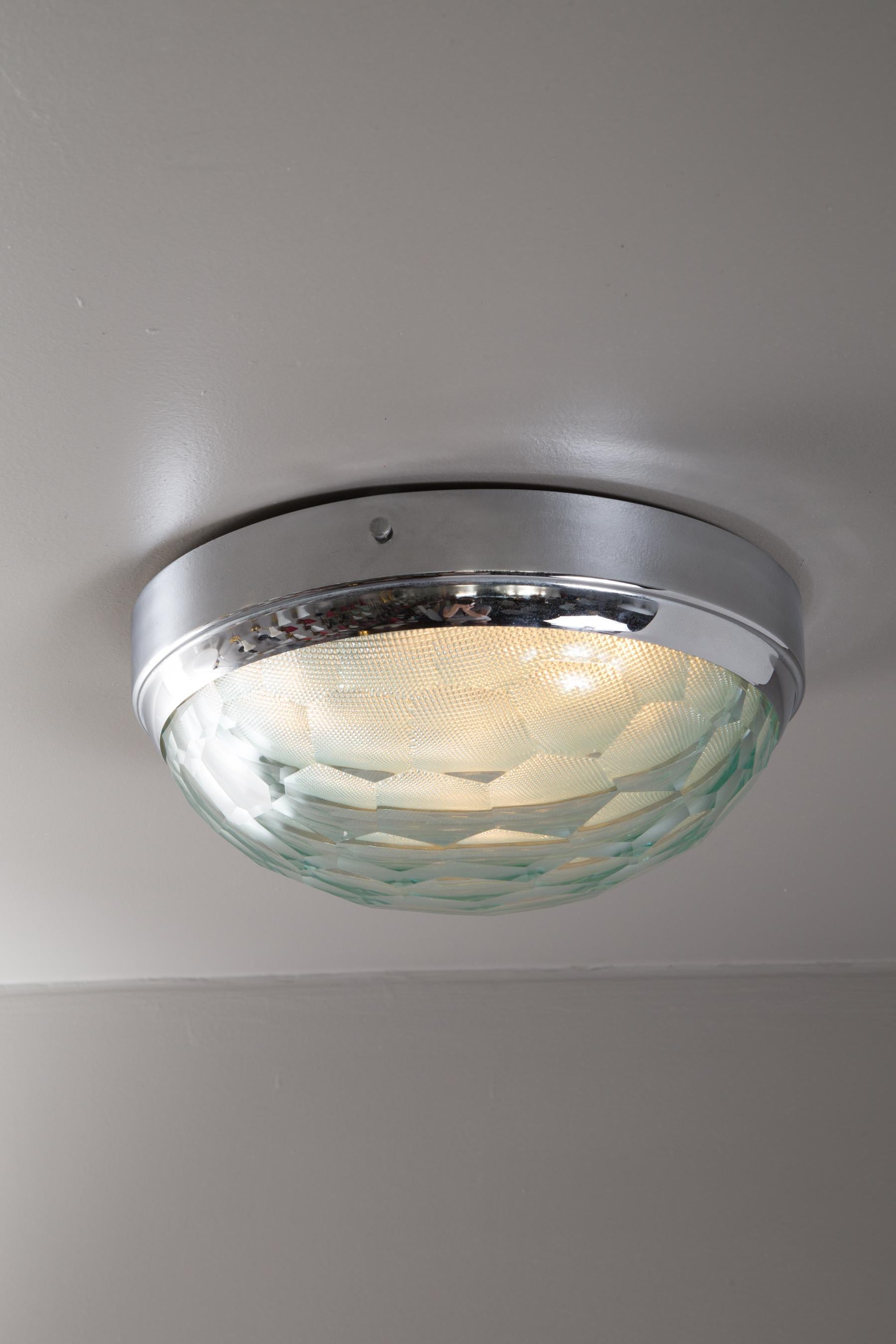 Mid-20th Century Large 1960s Pia Guidetti Crippa Multifaceted Wall or Ceiling Light for Lumi