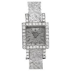 1960's Piaget Ladies Vintage Backwind 18K White Gold & Diamond Watch - Minty