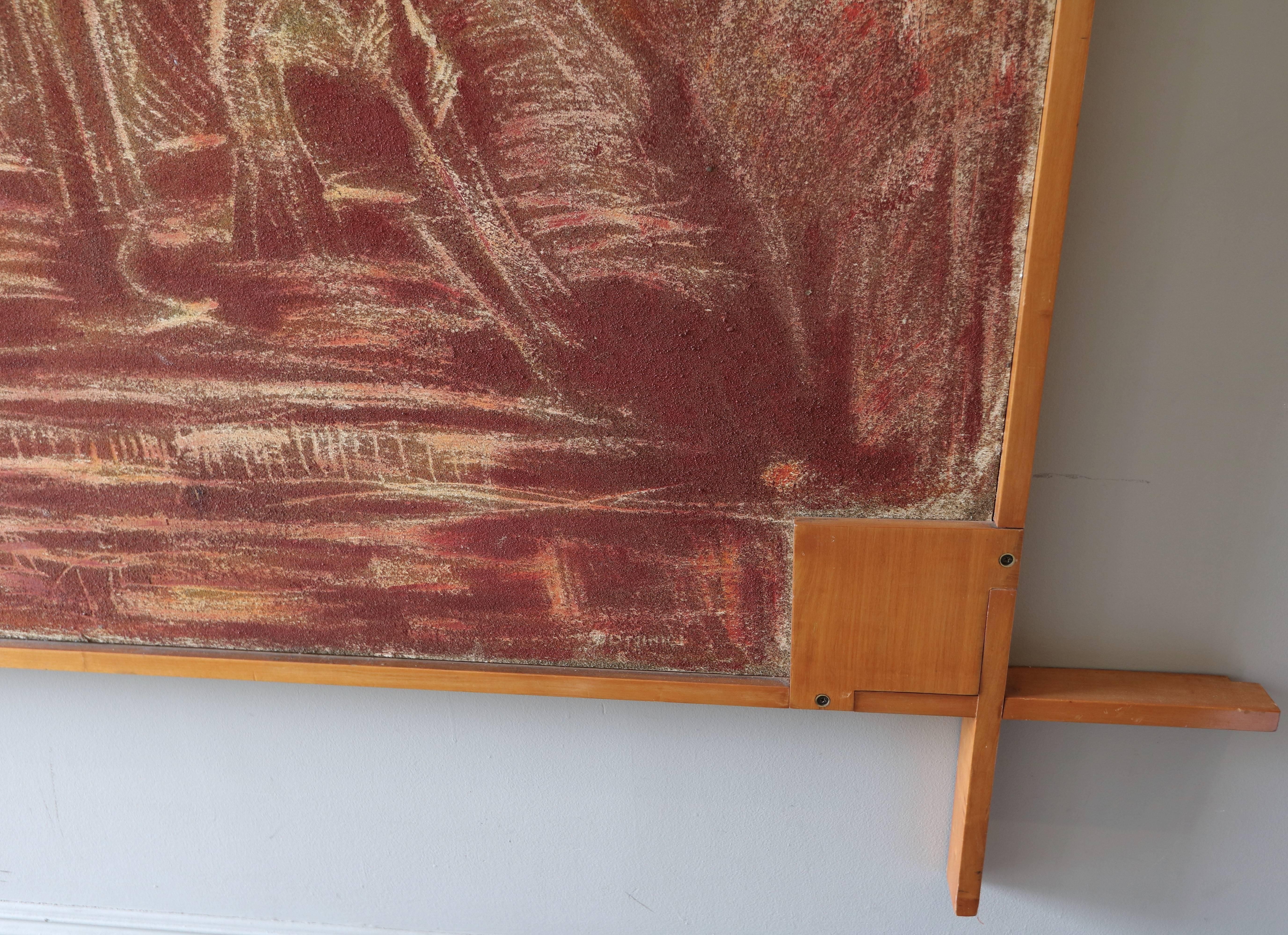 Mid-20th Century Midcentury Picture Frame by Ico Parisi with Abstract Painting, 1960s For Sale