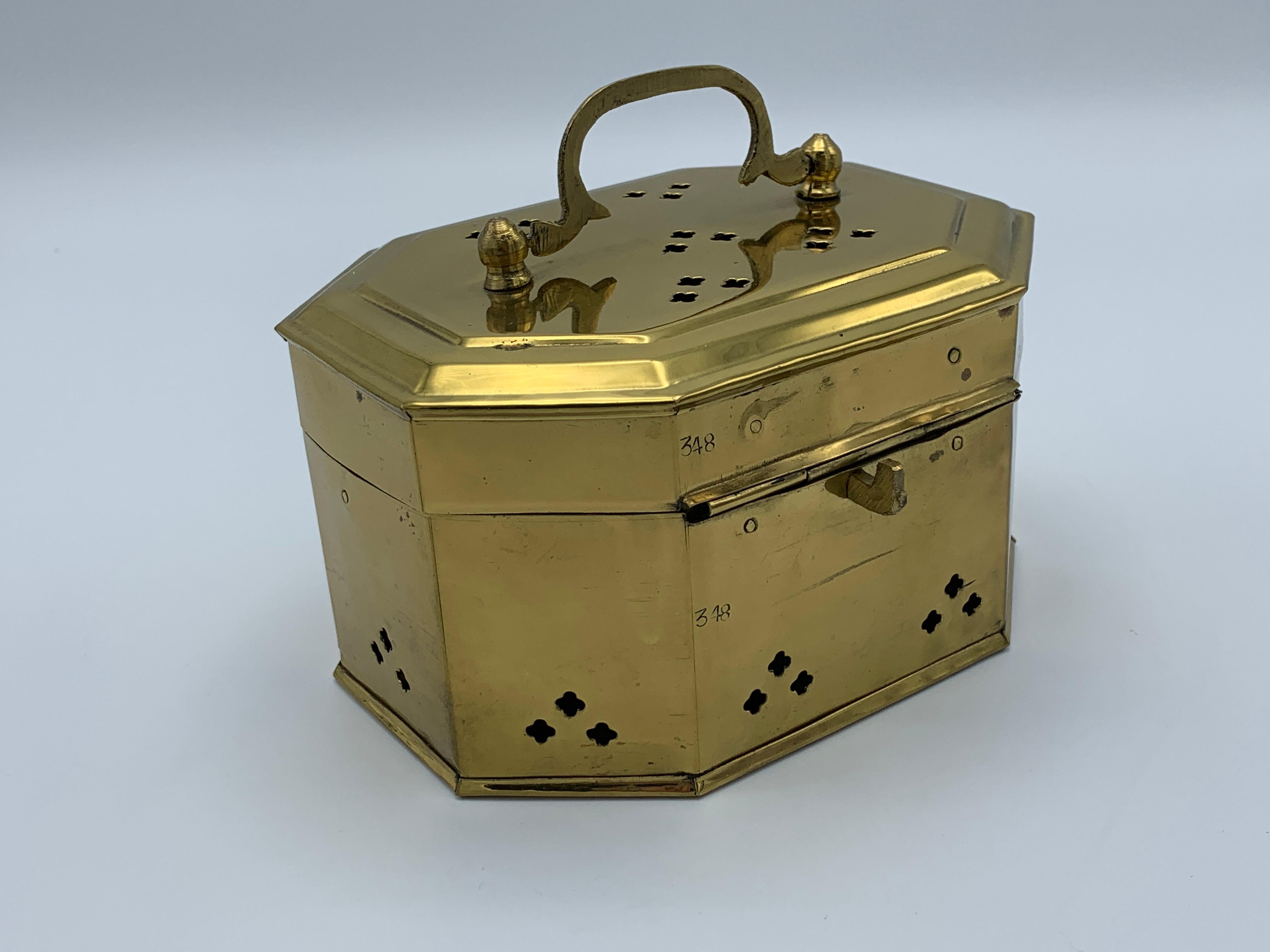 vintage brass cricket box