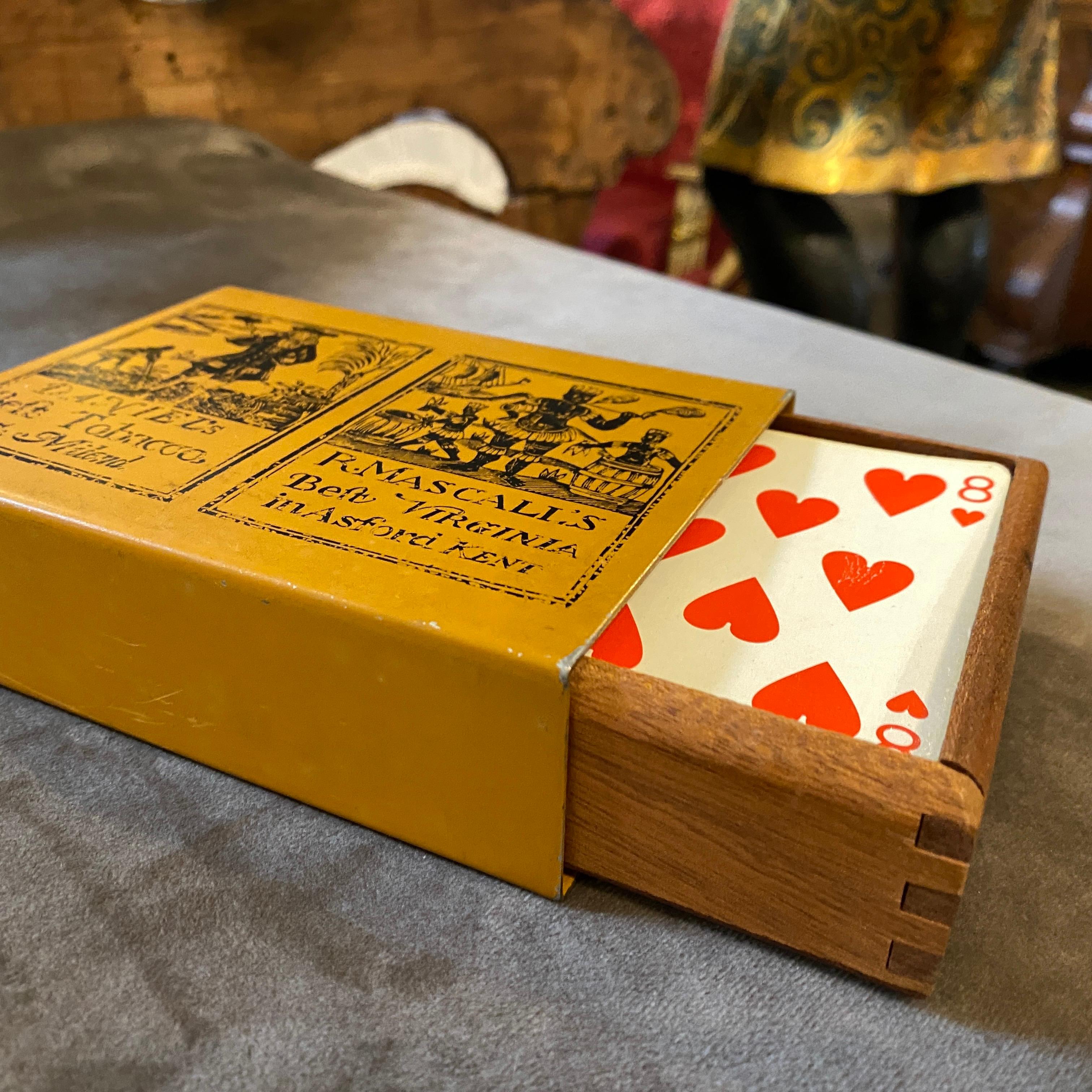 Italian 1960s Piero Fornasetti Mid-Century Modern Enameled Playing Card Box