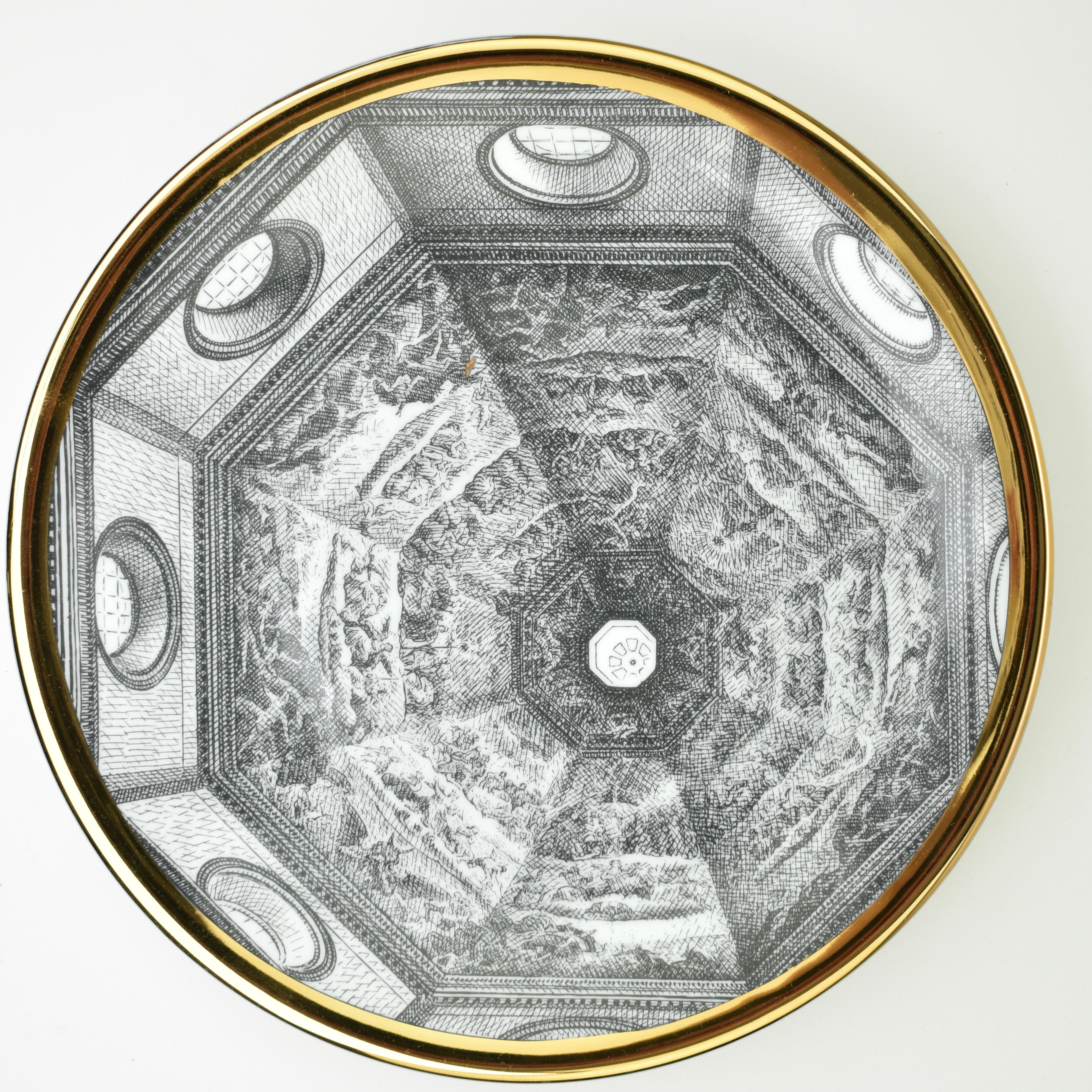 Metà XX secolo Piatto in porcellana Piero Fornasetti 1960 Cupola Santa Maria del Fiore in vendita