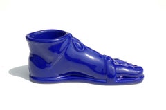 1960s Piero Fornasetti Roman Foot Italian Design Blue Pottery