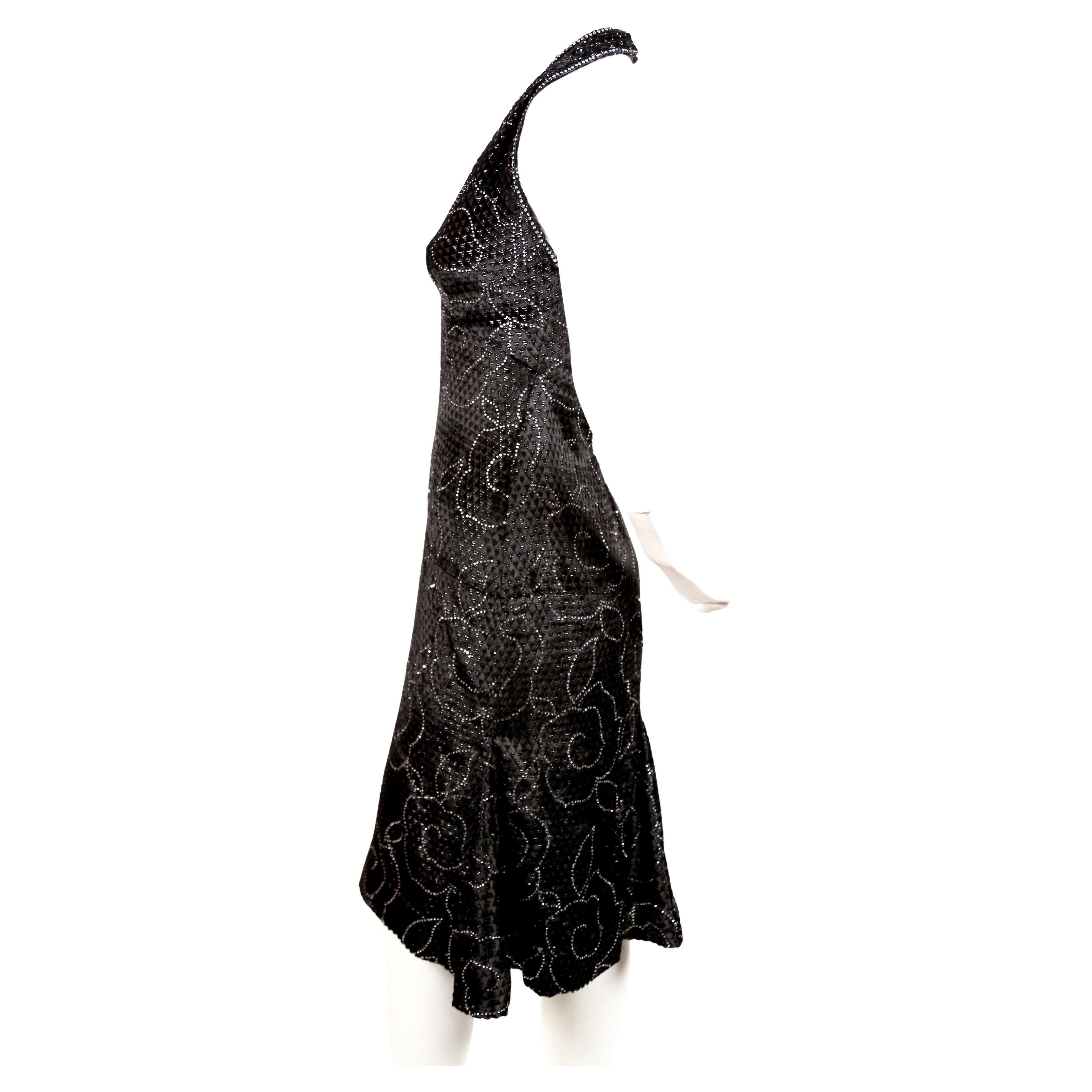 1960's PIERRE BALMAIN black velvet HAUTE COUTURE dress with rhinestones In Good Condition For Sale In San Fransisco, CA