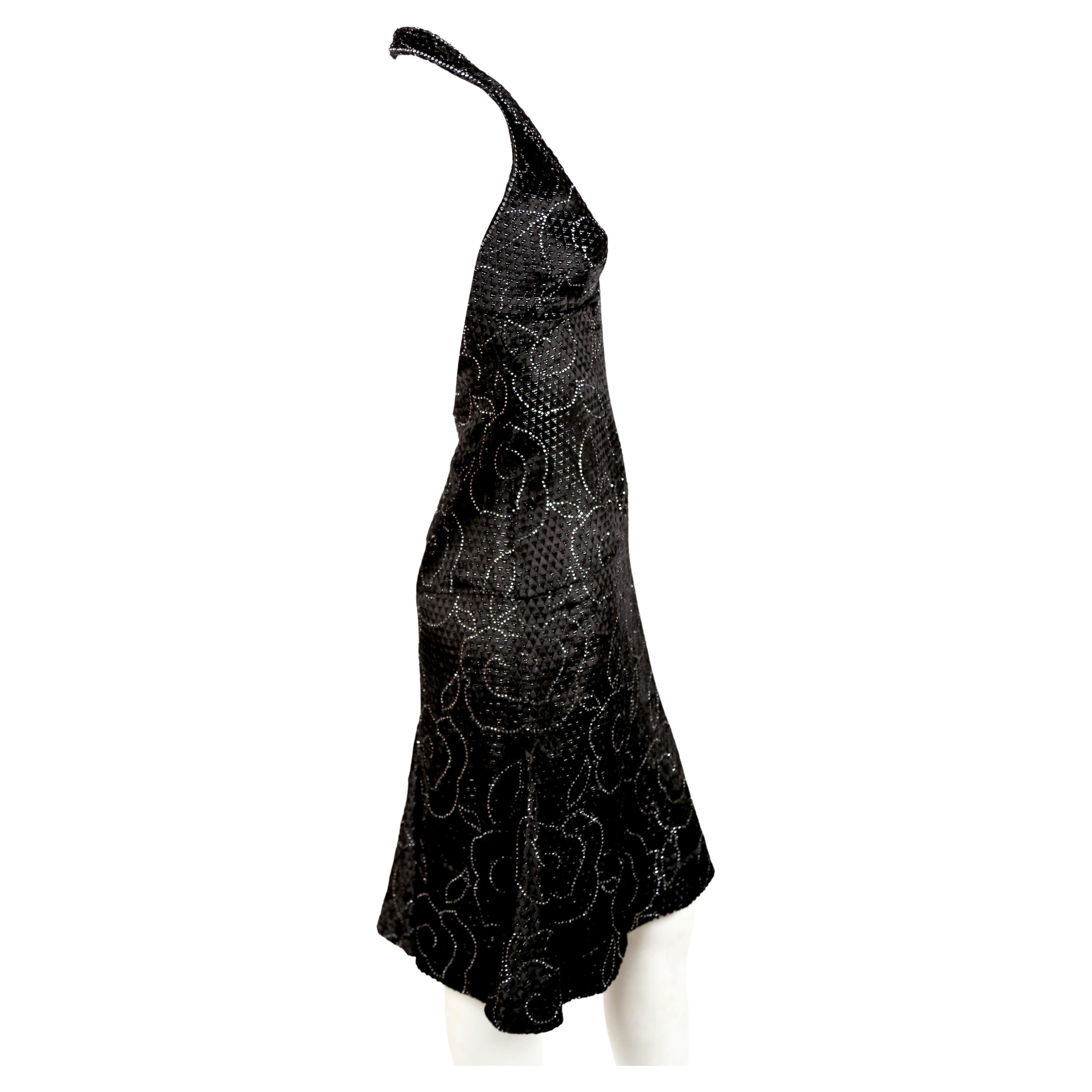 Women's or Men's 1960's PIERRE BALMAIN black velvet HAUTE COUTURE dress with rhinestones For Sale