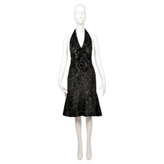 1960
s PIERRE BALMAIN black velvet HAUTE COUTURE dress with rhinestones