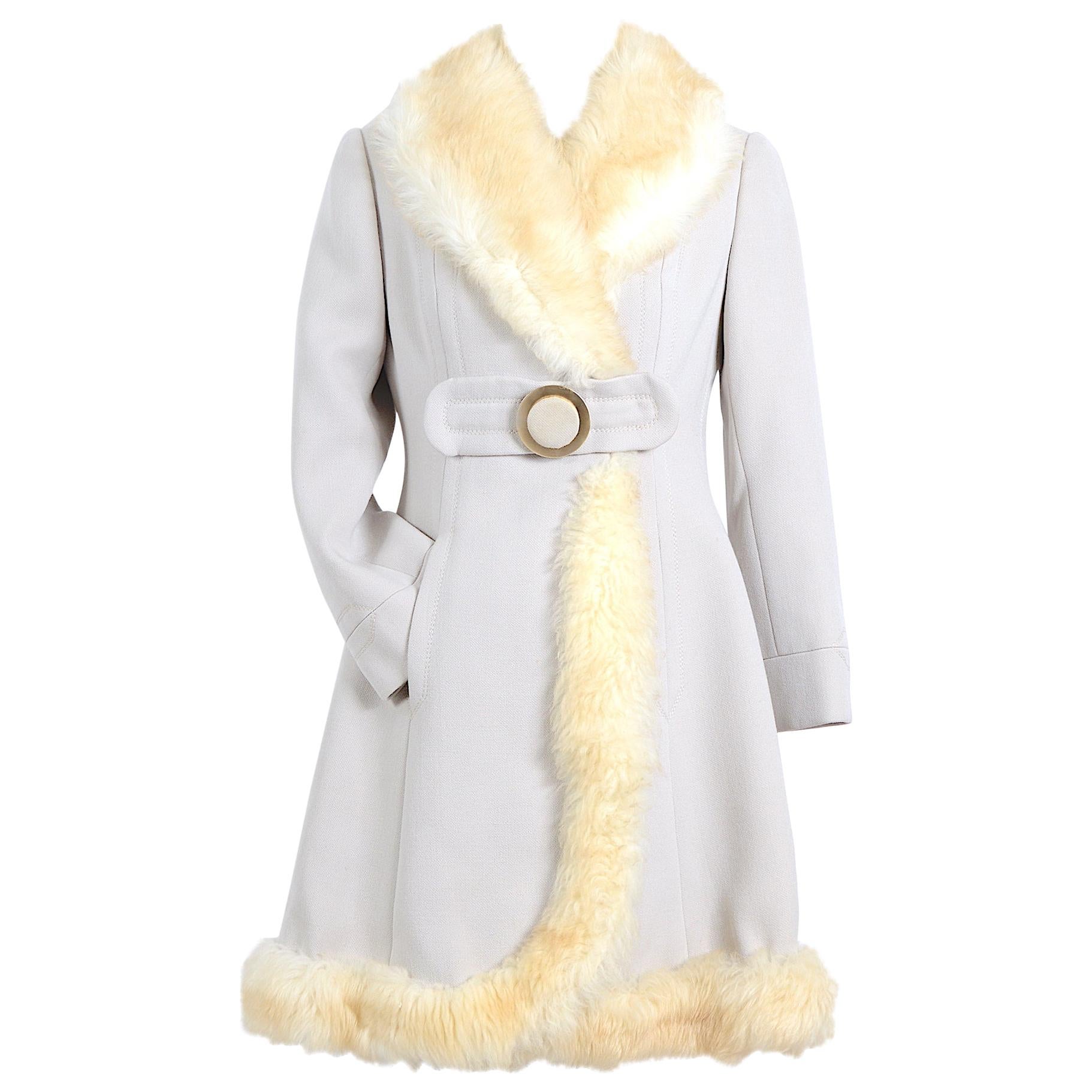 1960s Pierre Balmain Boutique trimmed with shearling vintage wool coat