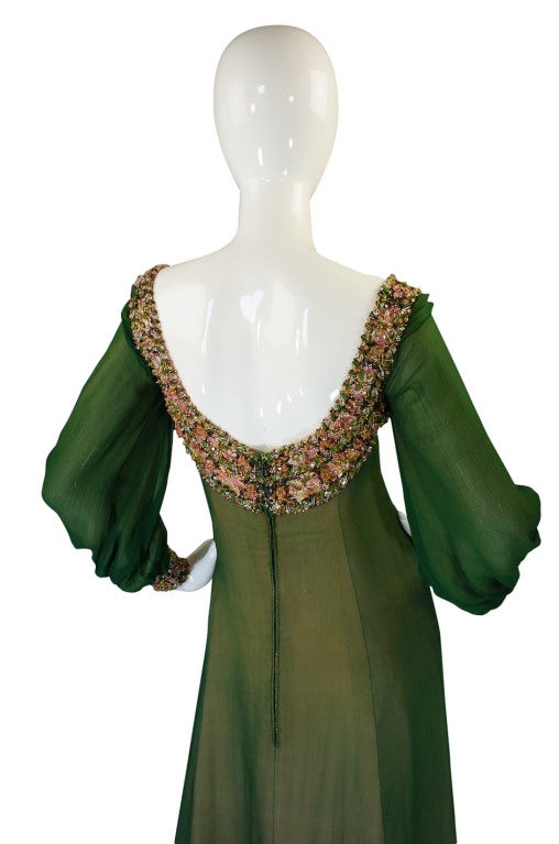 Women's 1960s Pierre Balmain Haute Couture Beaded Silk Dress