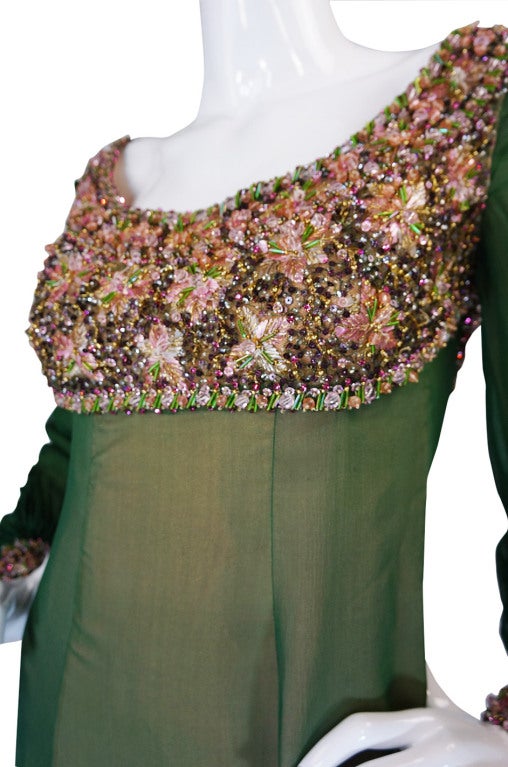 1960s Pierre Balmain Haute Couture Beaded Silk Dress 1