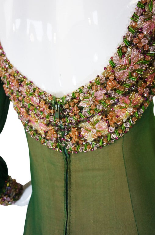 1960s Pierre Balmain Haute Couture Beaded Silk Dress 2