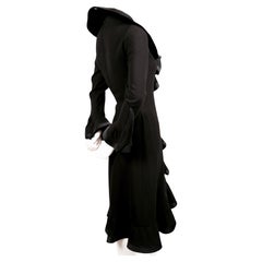 1960's PIERRE BALMAIN haute couture black dress with flounced trim