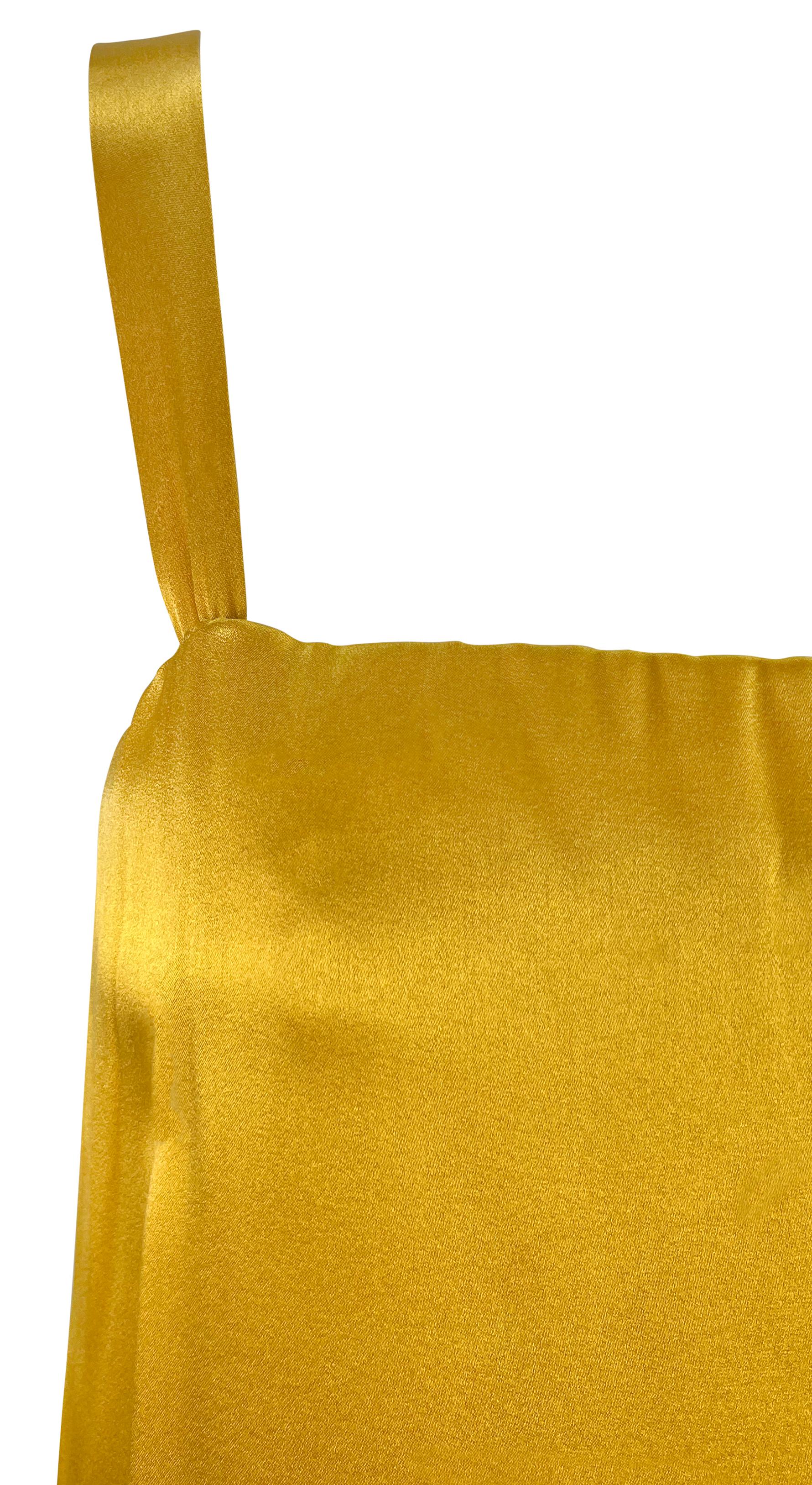 1960s Pierre Balmain Haute Couture Marigold Yellow Silk Satin Tiered Petal Dress For Sale 4