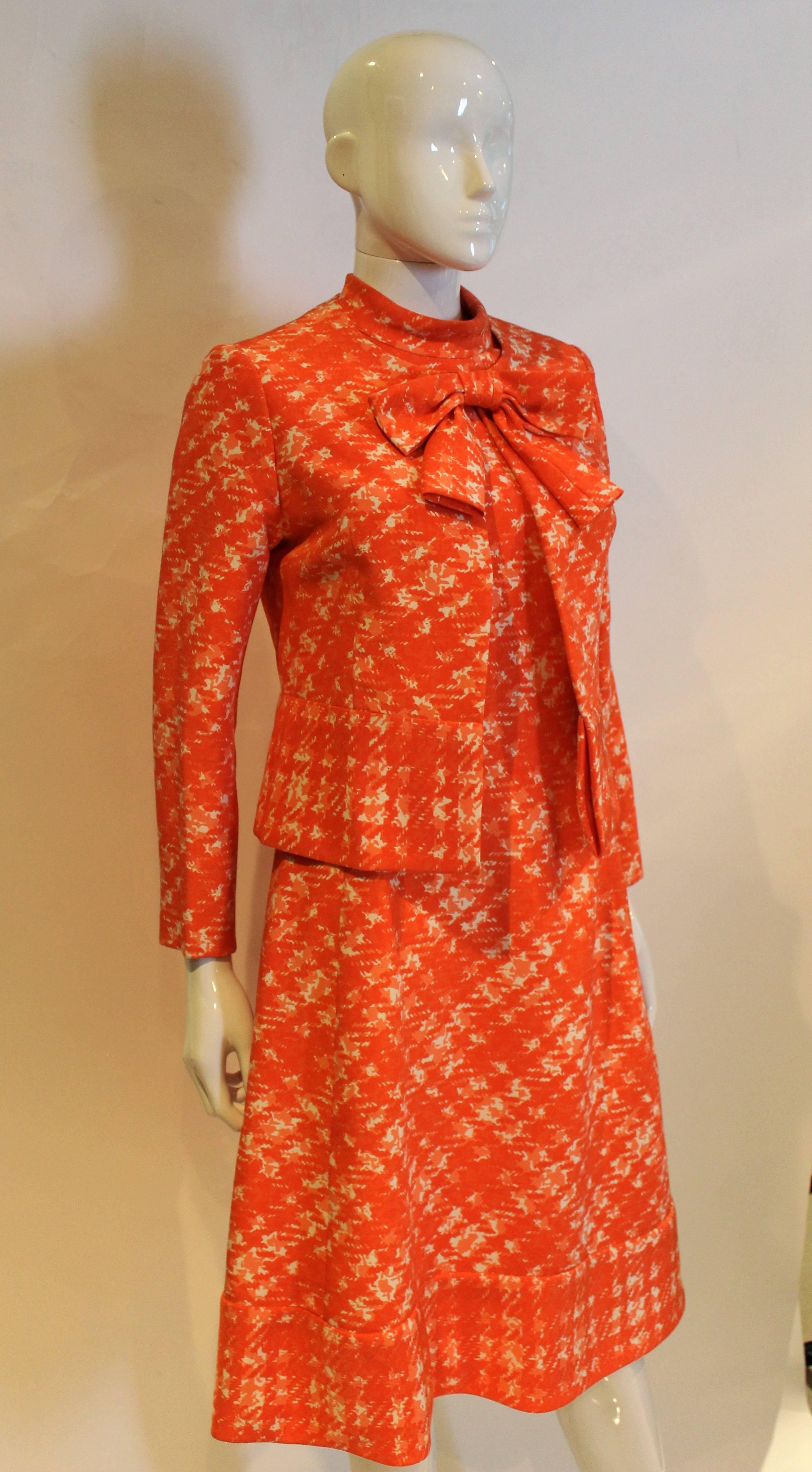 Women's 1960s Pierre Balmain Orange Dress and Jacket