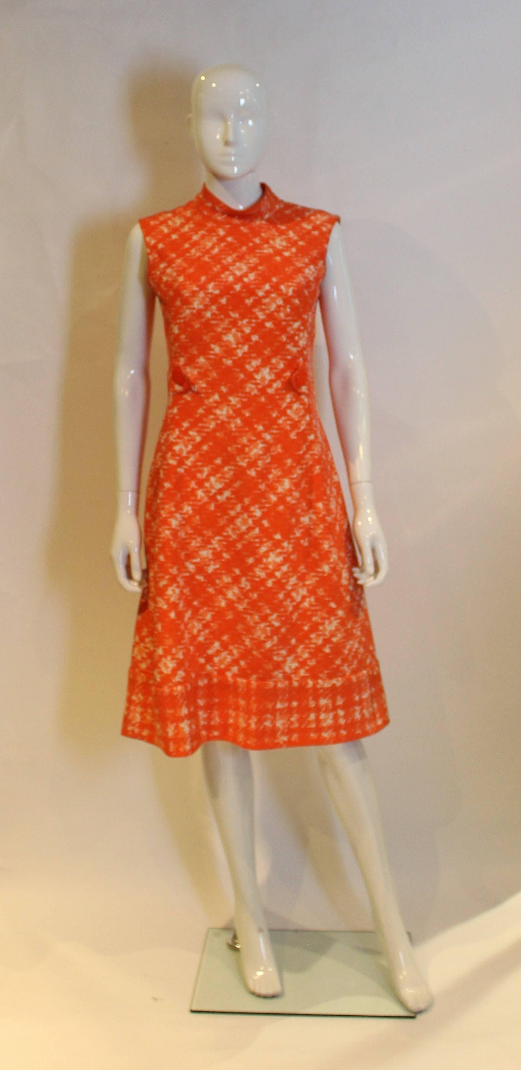 1960s Pierre Balmain Orange Dress and Jacket 1