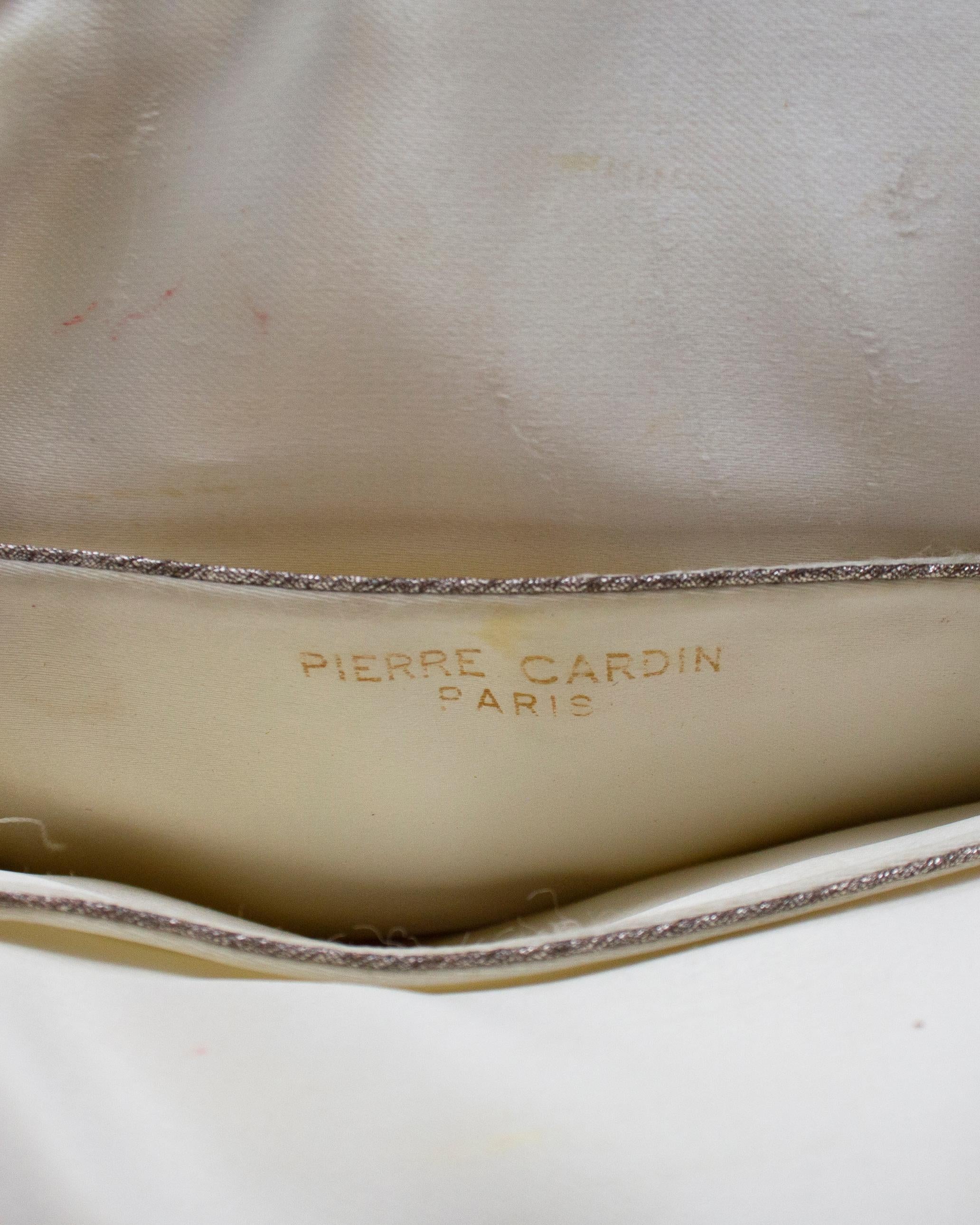 1960's Pierre Cardin Black And White Kiss Lock Beaded Evening Bag For Sale 1