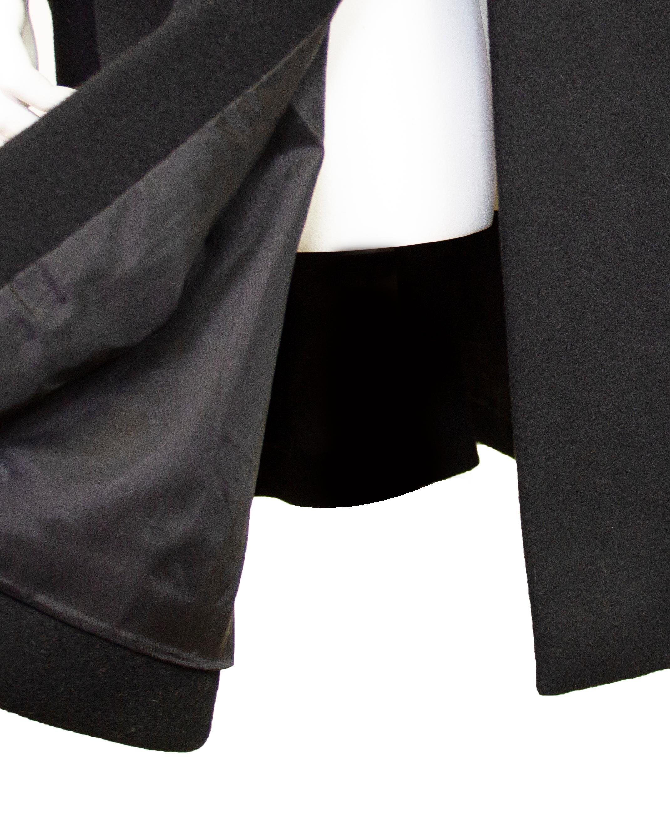 1960s Pierre Cardin Black Wool Mod Swing Coat  For Sale 1