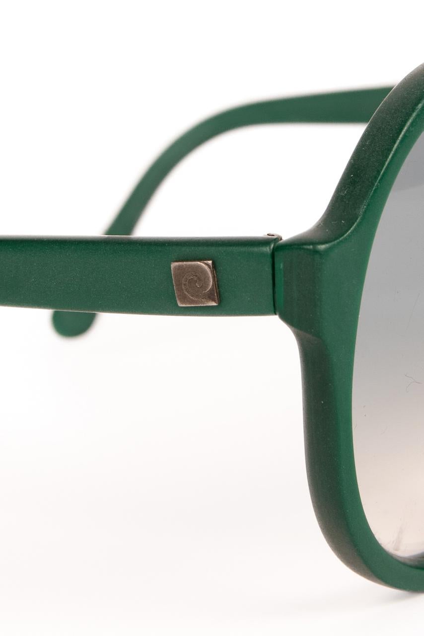 1960s PIERRE CARDIN British Racing Green Oversized Round Sunglasses Grey Lenses 3