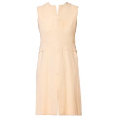 1960S PIERRE CARDIN Vestido Mod Lana Crema
