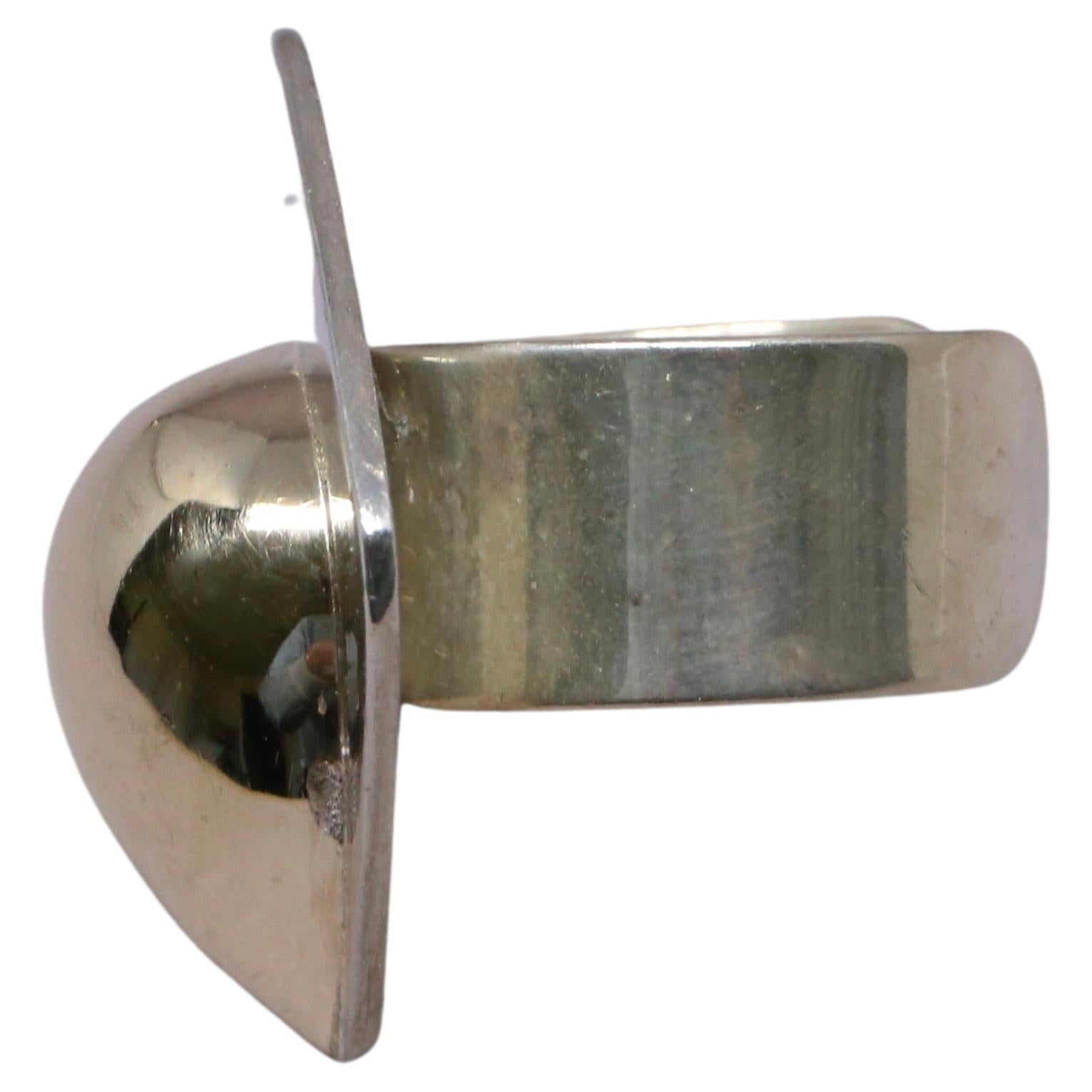 Anello PIERRE CARDIN anni '60 in argento 925 e oro 14k, grande, dell'era dello spazio in vendita 2