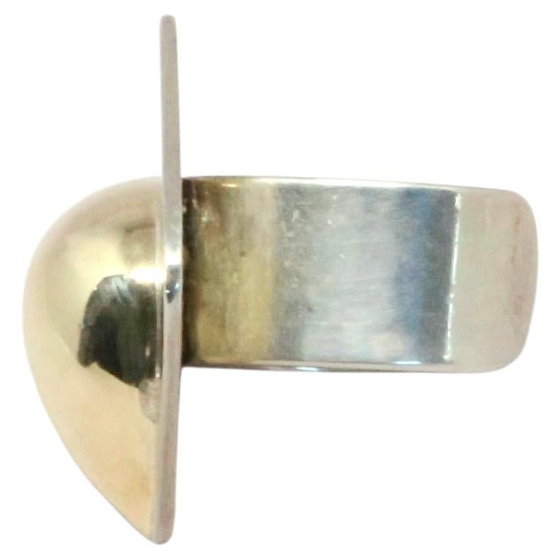 Anello PIERRE CARDIN anni '60 in argento 925 e oro 14k, grande, dell'era dello spazio in vendita 3