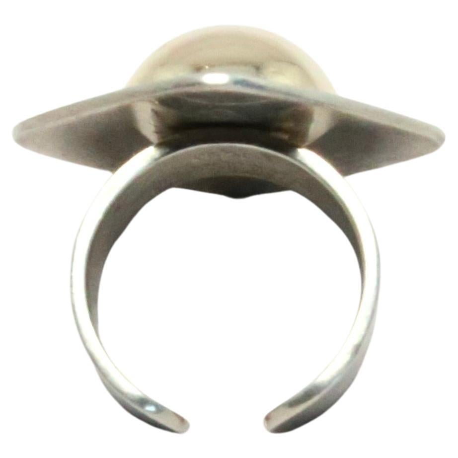 Anello PIERRE CARDIN anni '60 in argento 925 e oro 14k, grande, dell'era dello spazio in vendita 4