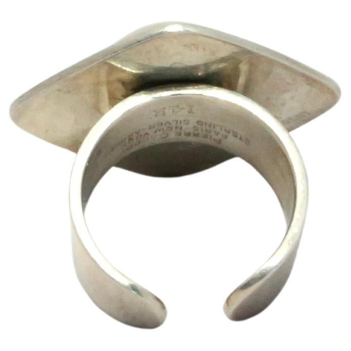 Anello PIERRE CARDIN anni '60 in argento 925 e oro 14k, grande, dell'era dello spazio in vendita 5