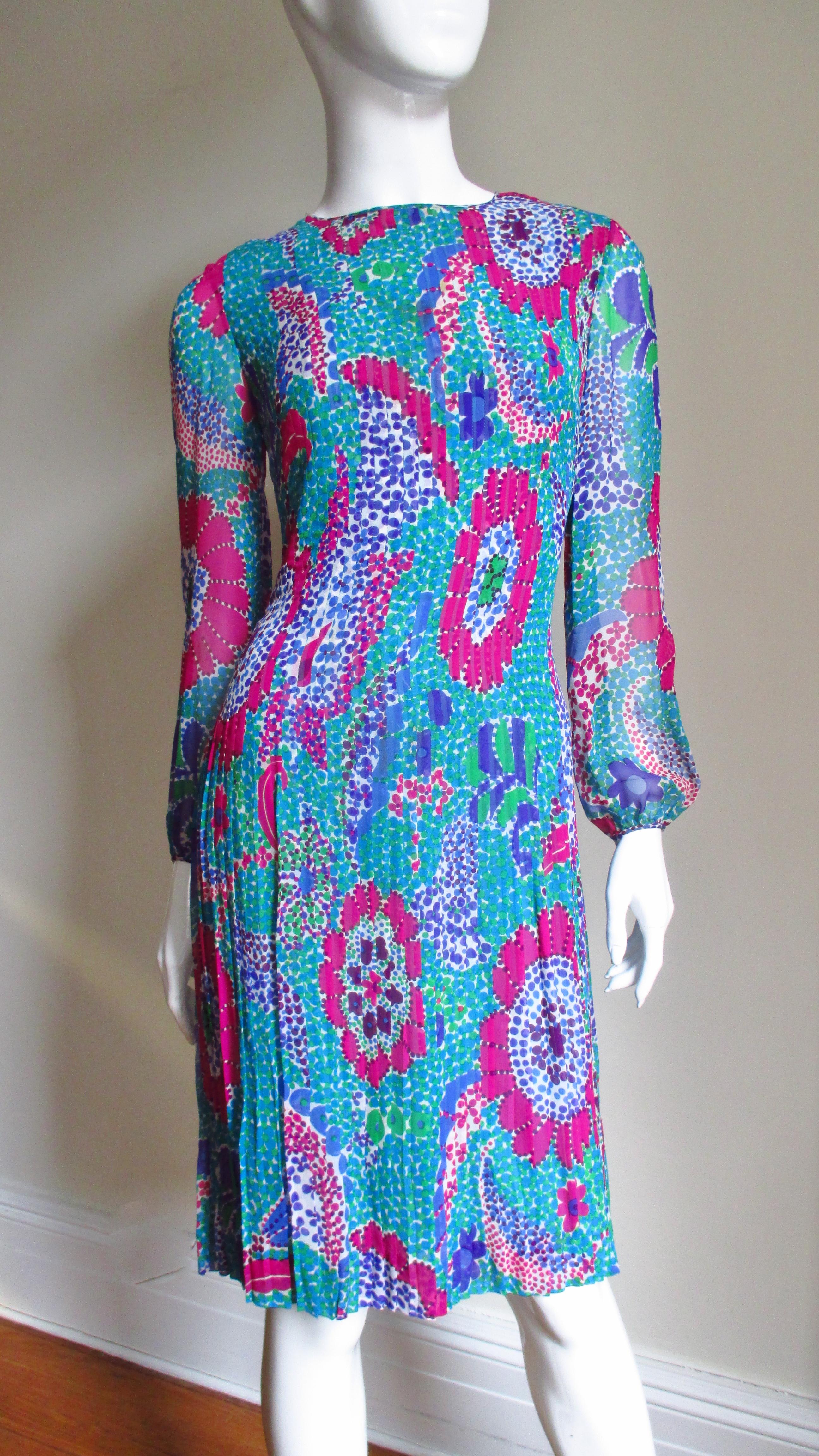 Pierre Cardin 1960s Silk Dress For Sale 1