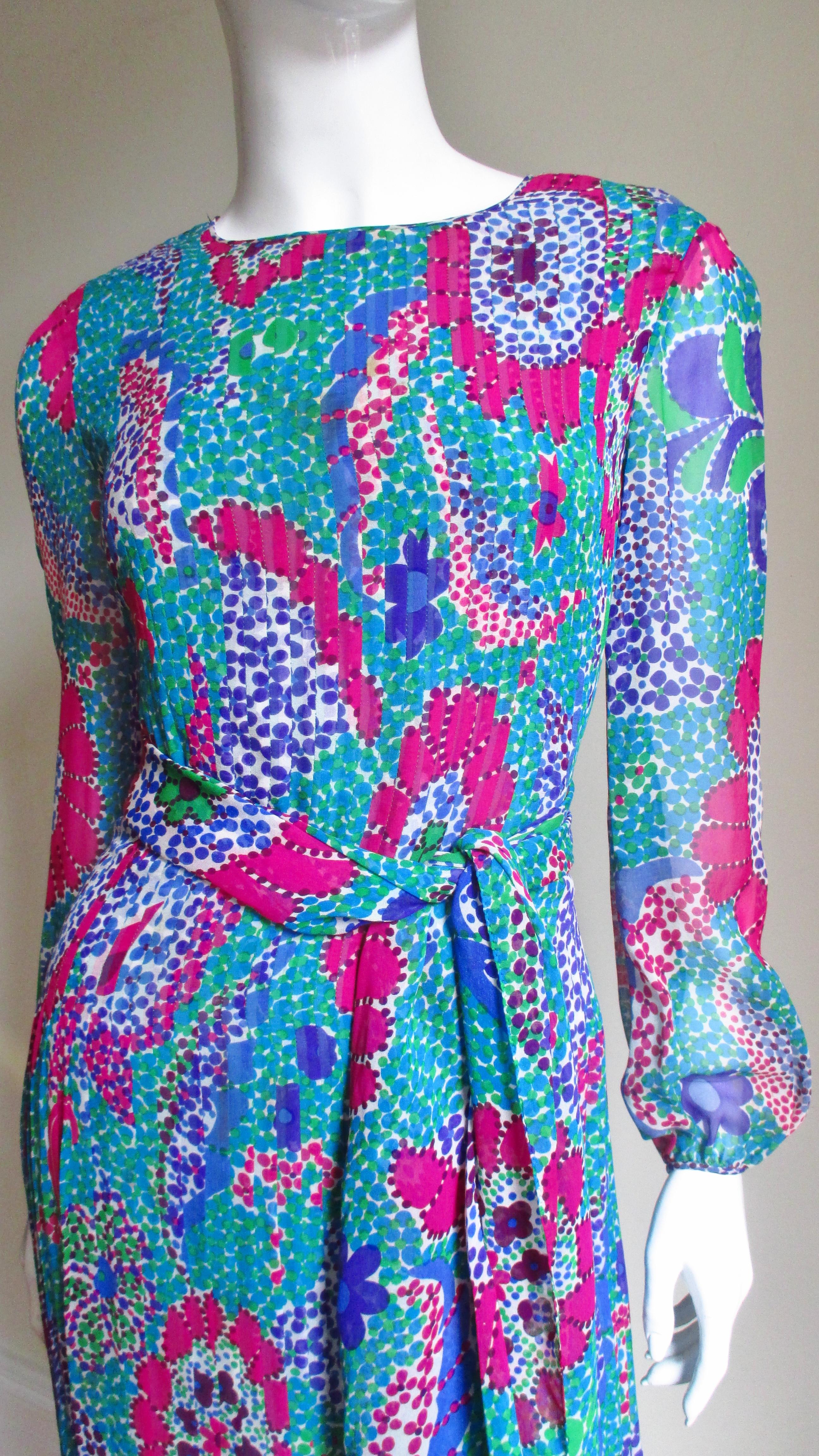 Pierre Cardin 1960s Silk Dress In Good Condition For Sale In Water Mill, NY