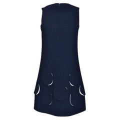 1960s Pierre Cardin Navy Dress with Circles