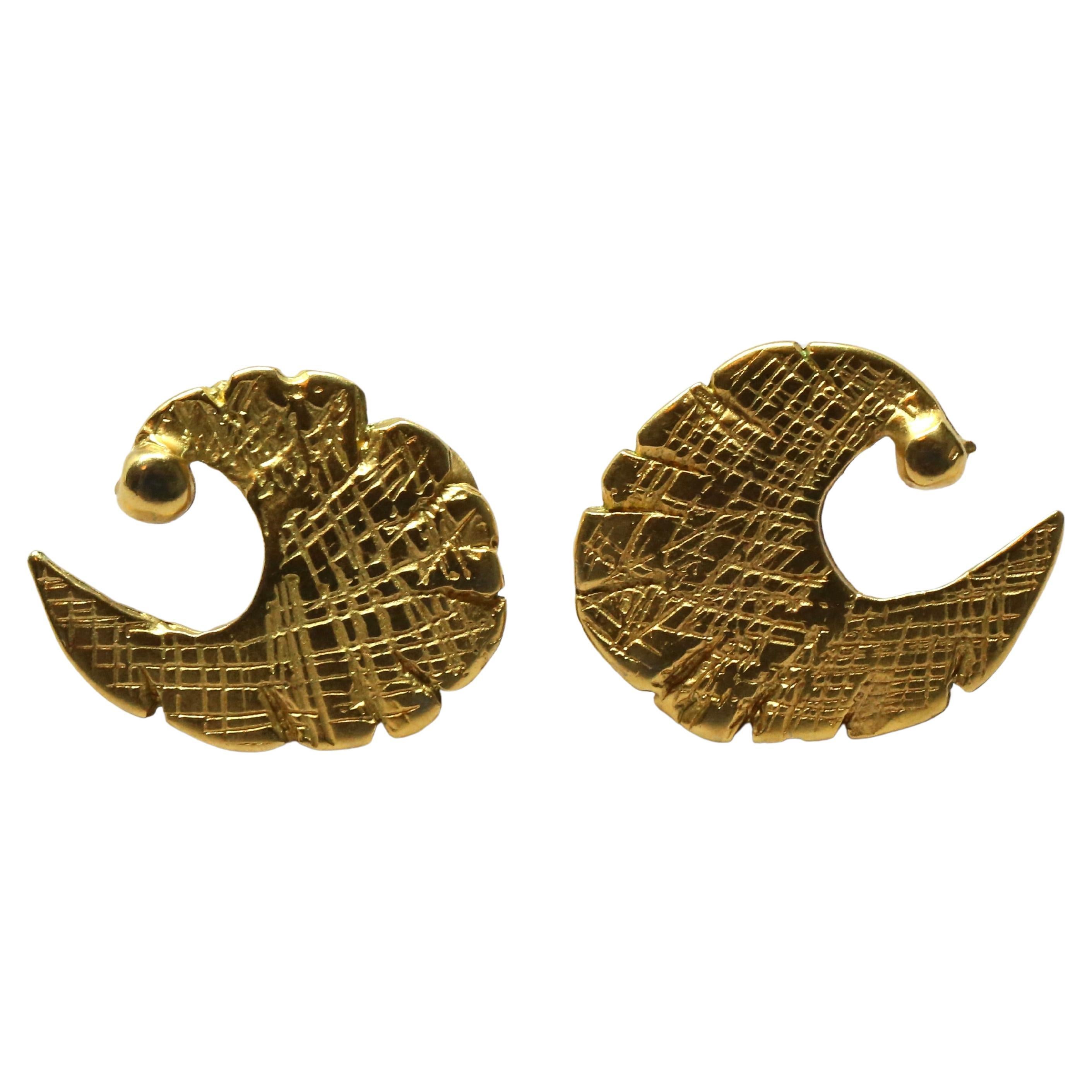 1960's Pierre Cardin organically shaped earrings For Sale