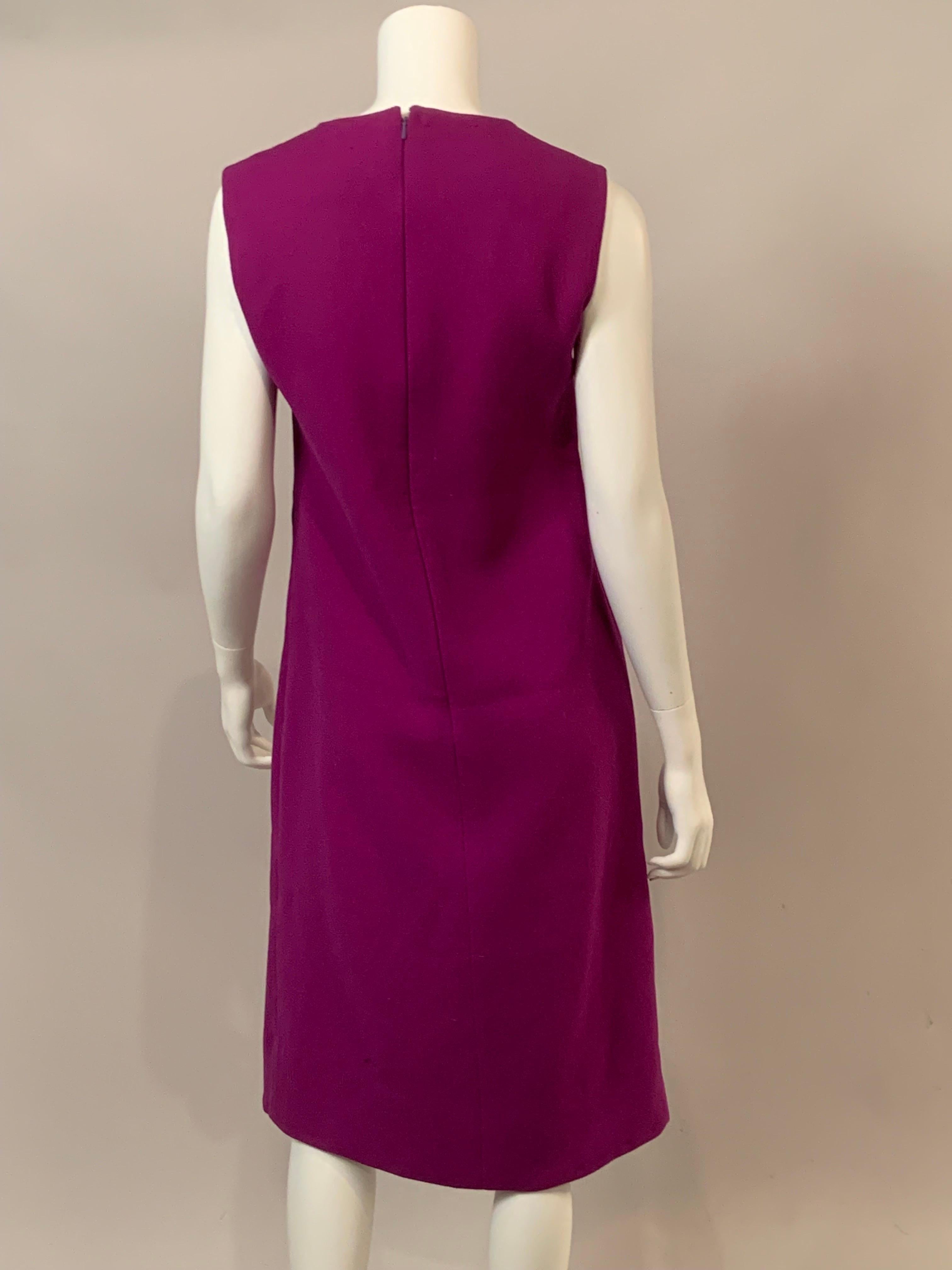 1960's Pierre Cardin Purple Dress with Chrome Keyhole Neckline For Sale 1