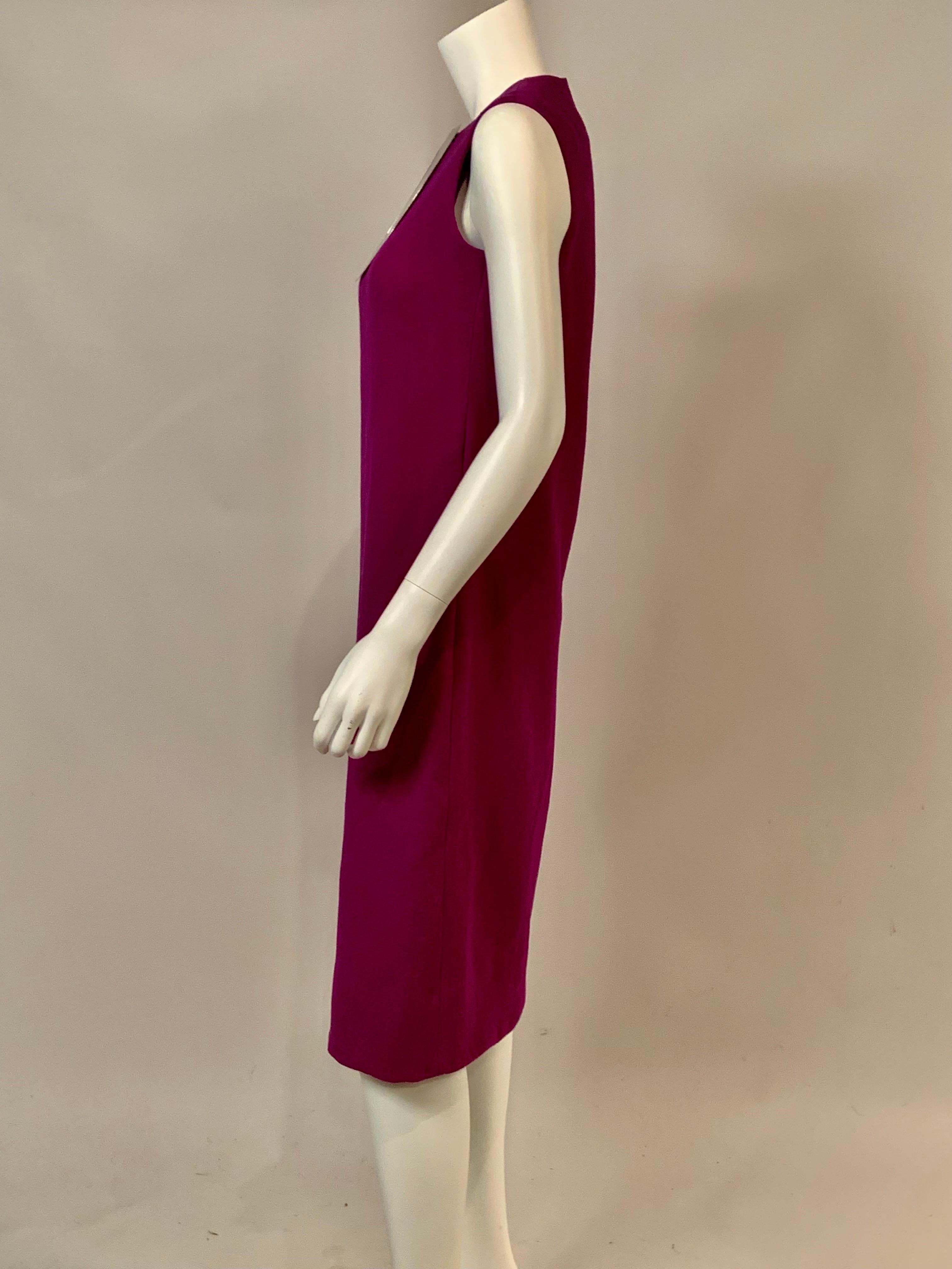 1960's Pierre Cardin Purple Dress with Chrome Keyhole Neckline For Sale 2
