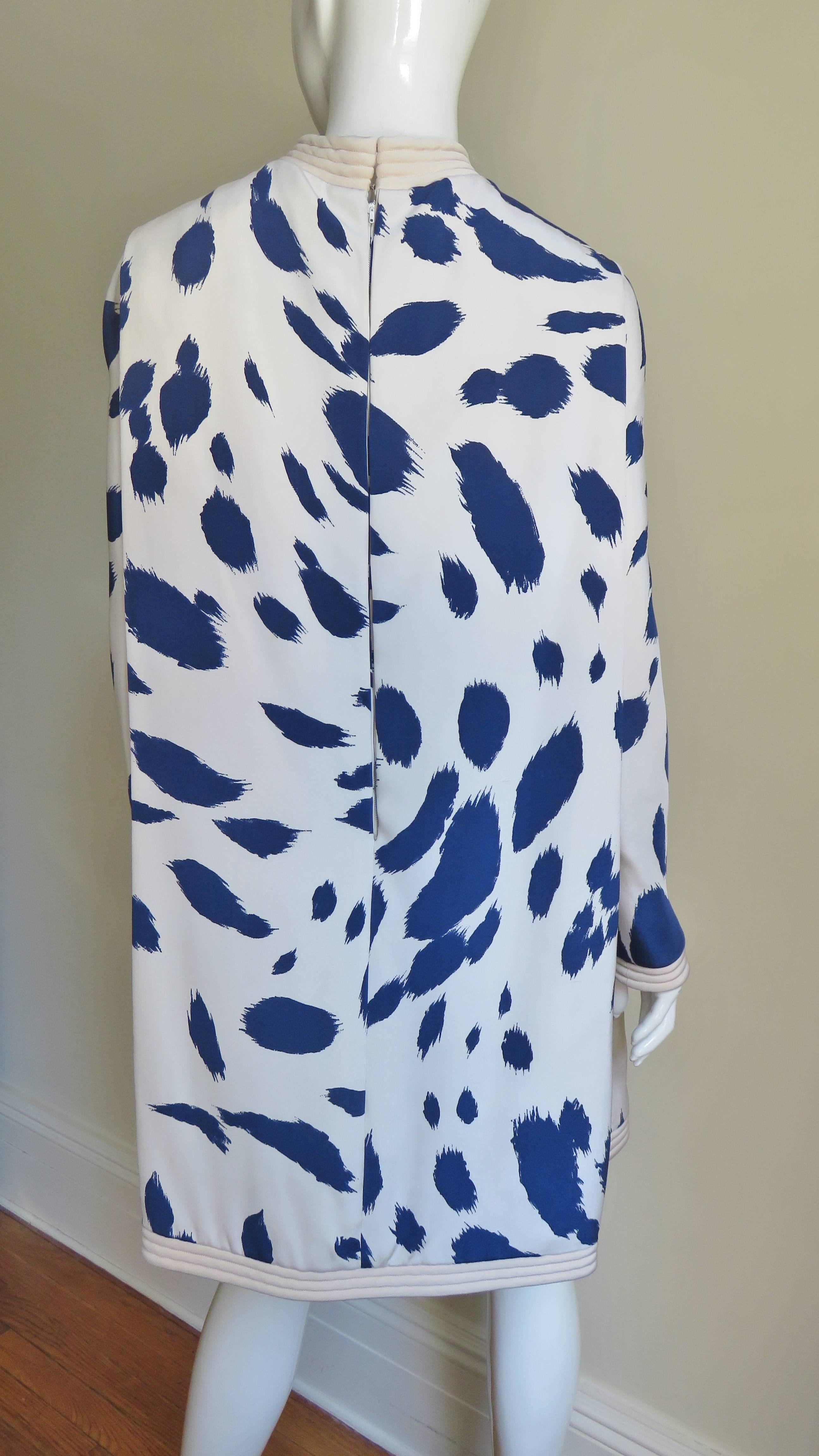 Pierre Cardin Silk Cape Back Dress 1960s For Sale 8
