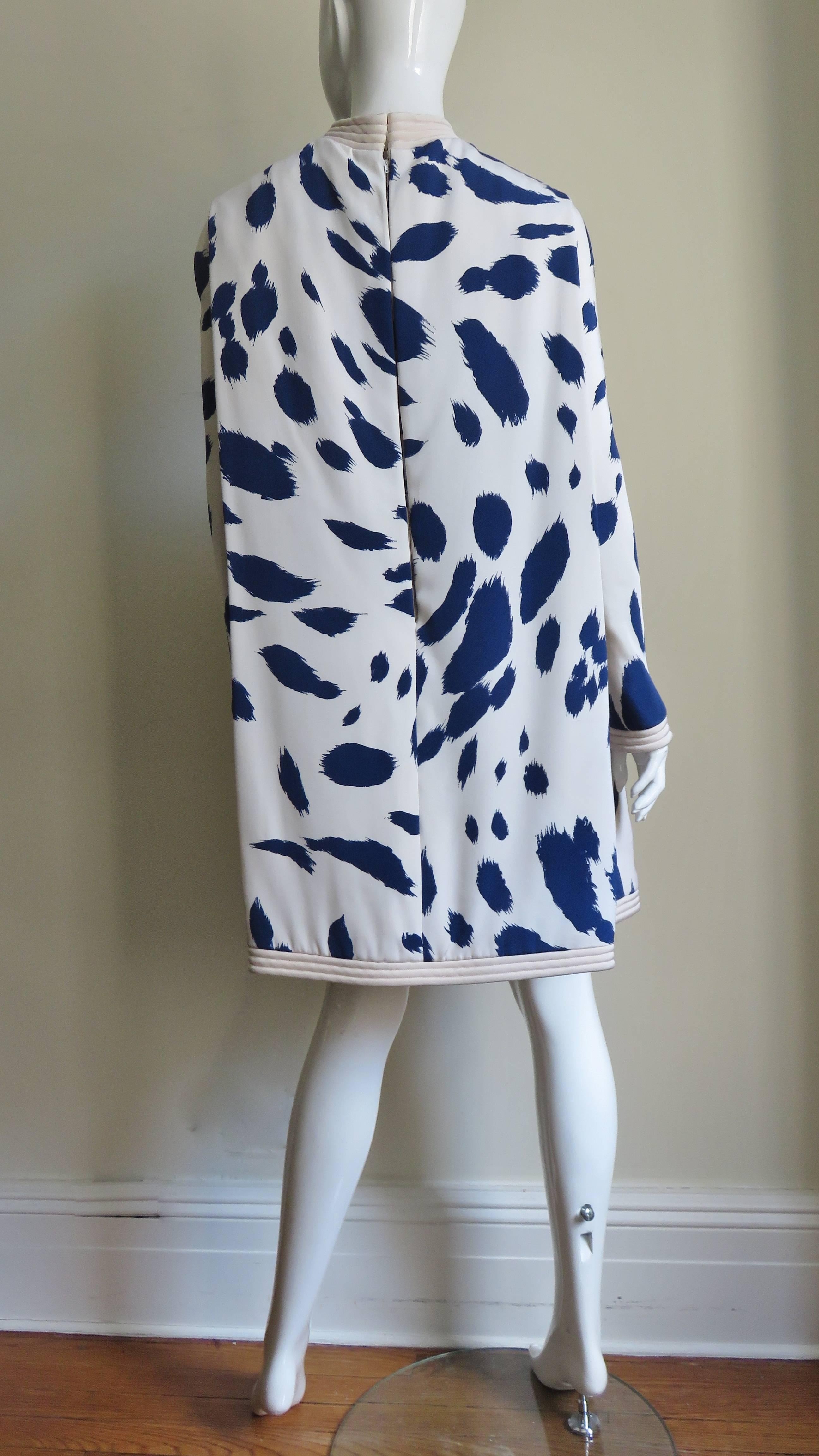 Pierre Cardin Silk Cape Back Dress 1960s For Sale 9