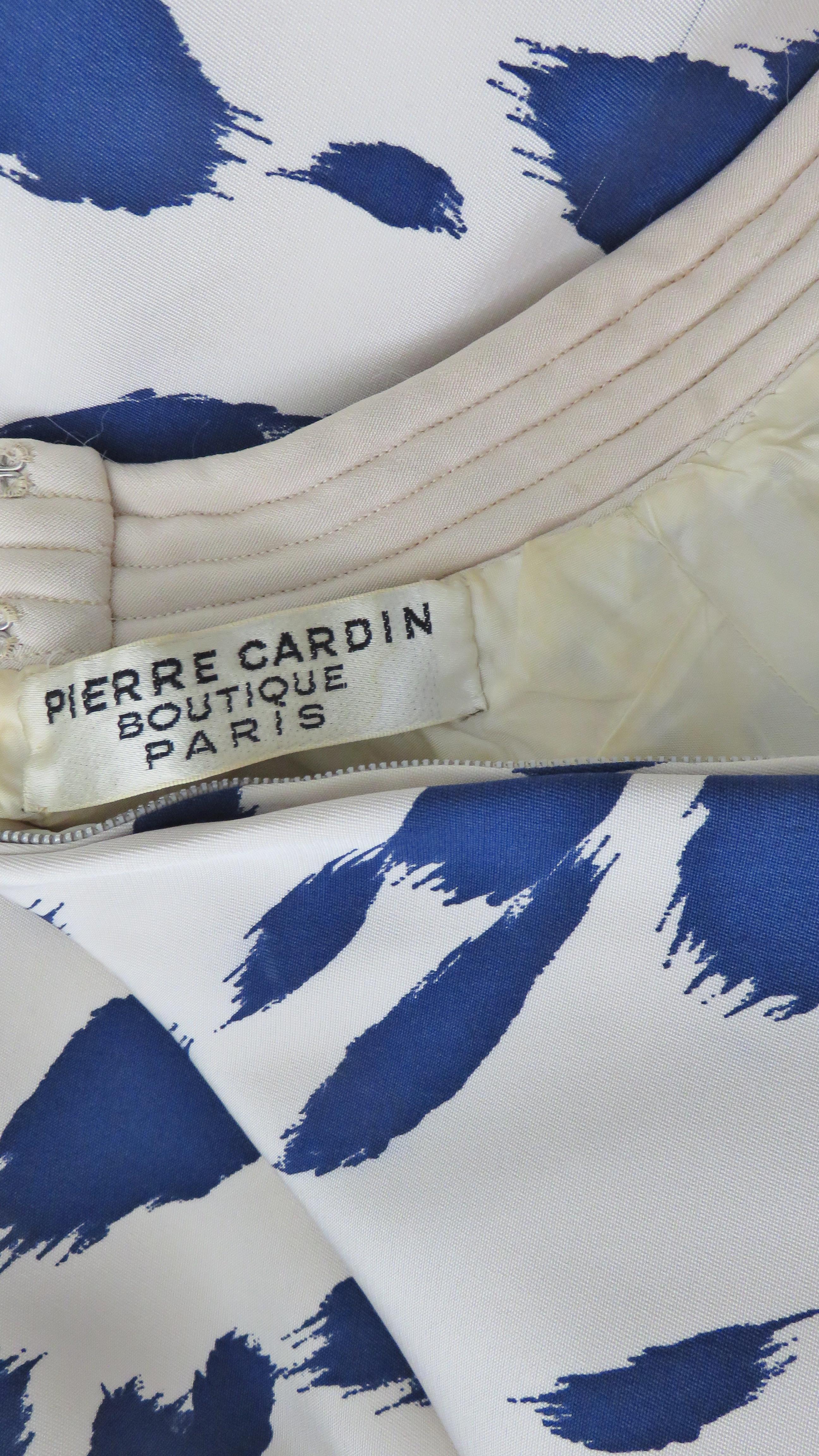 Pierre Cardin Silk Cape Back Dress 1960s For Sale 10