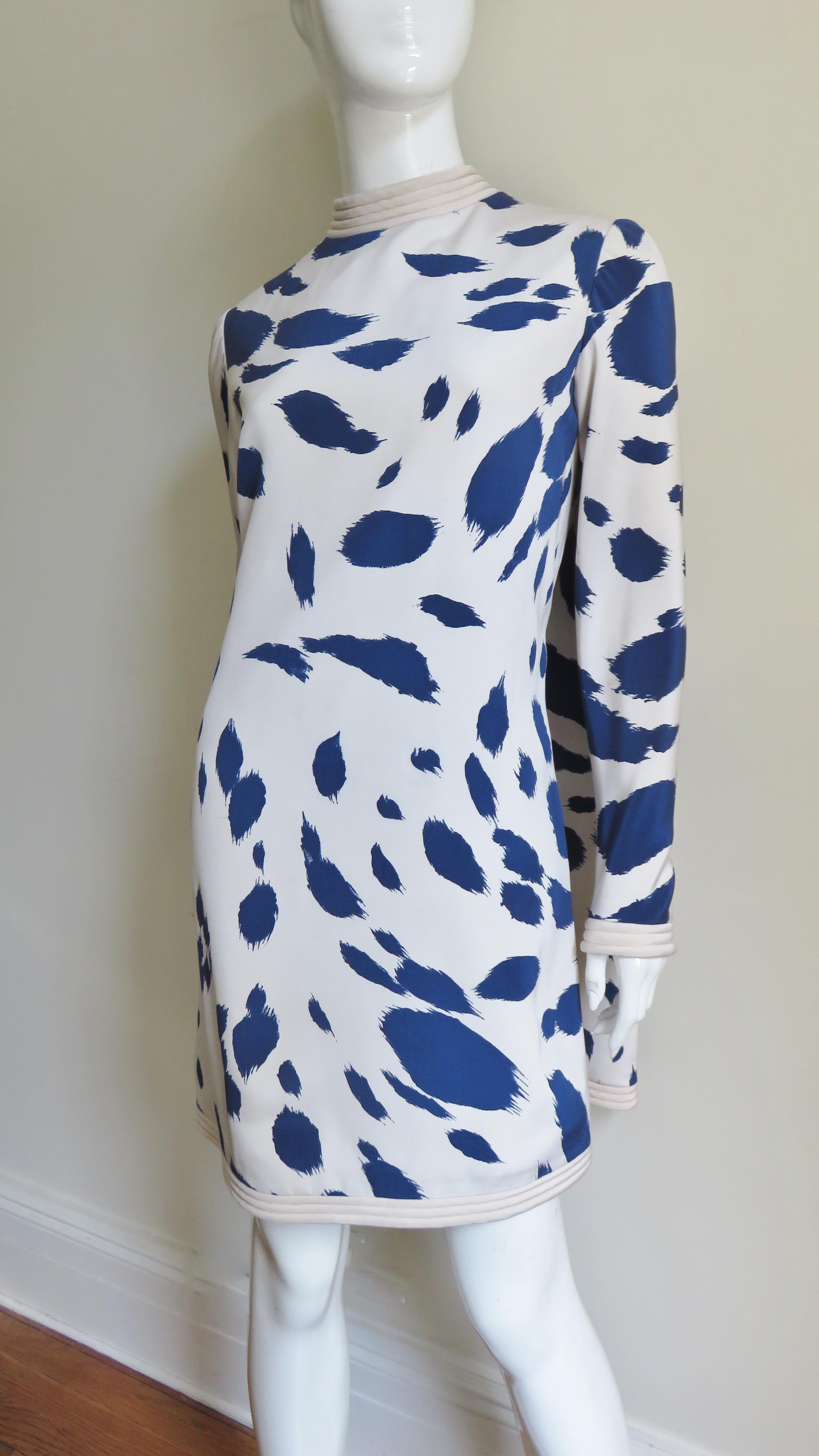 Gray Pierre Cardin Silk Cape Back Dress 1960s For Sale