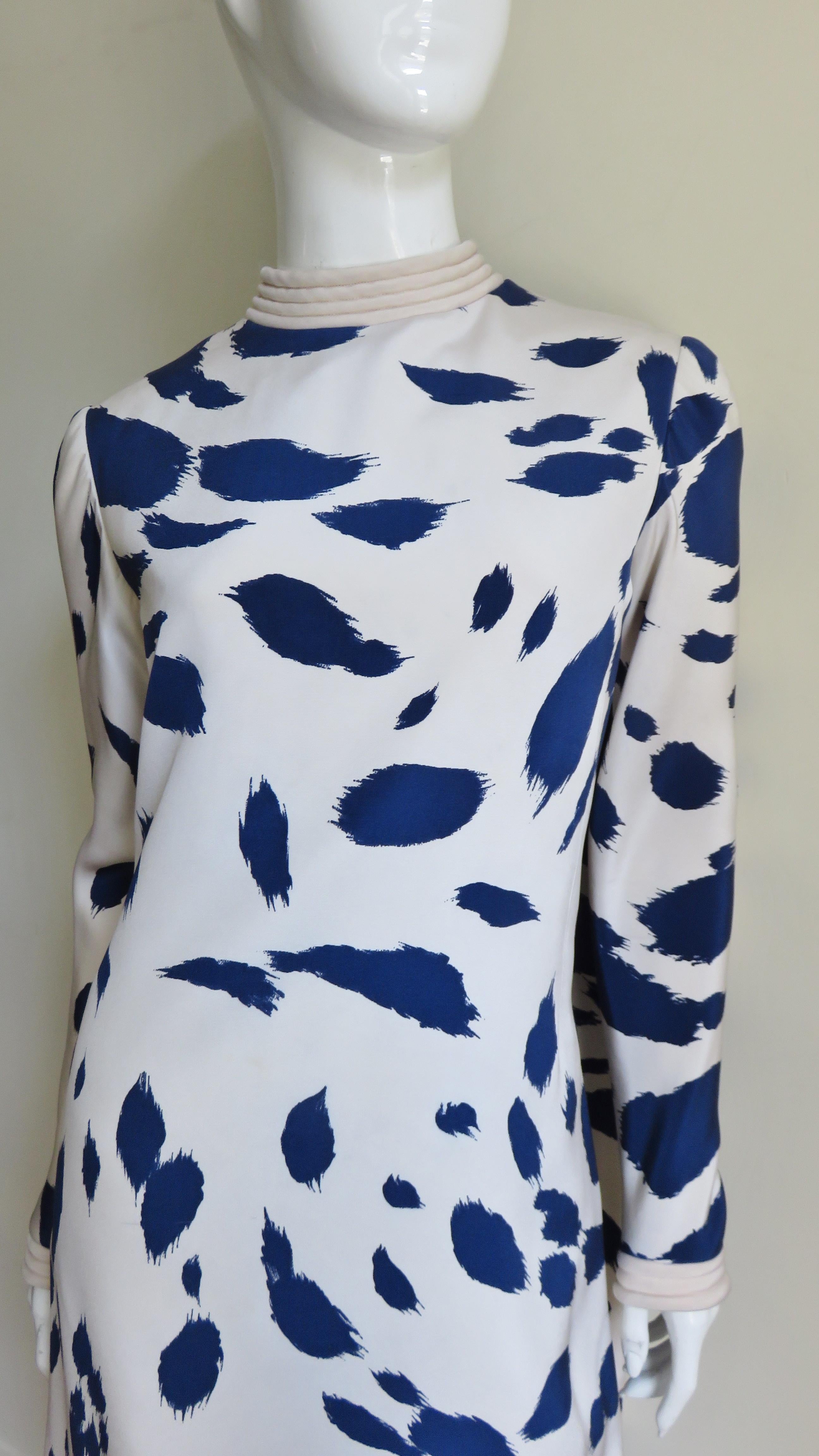 Pierre Cardin Silk Cape Back Dress 1960s In Good Condition For Sale In Water Mill, NY