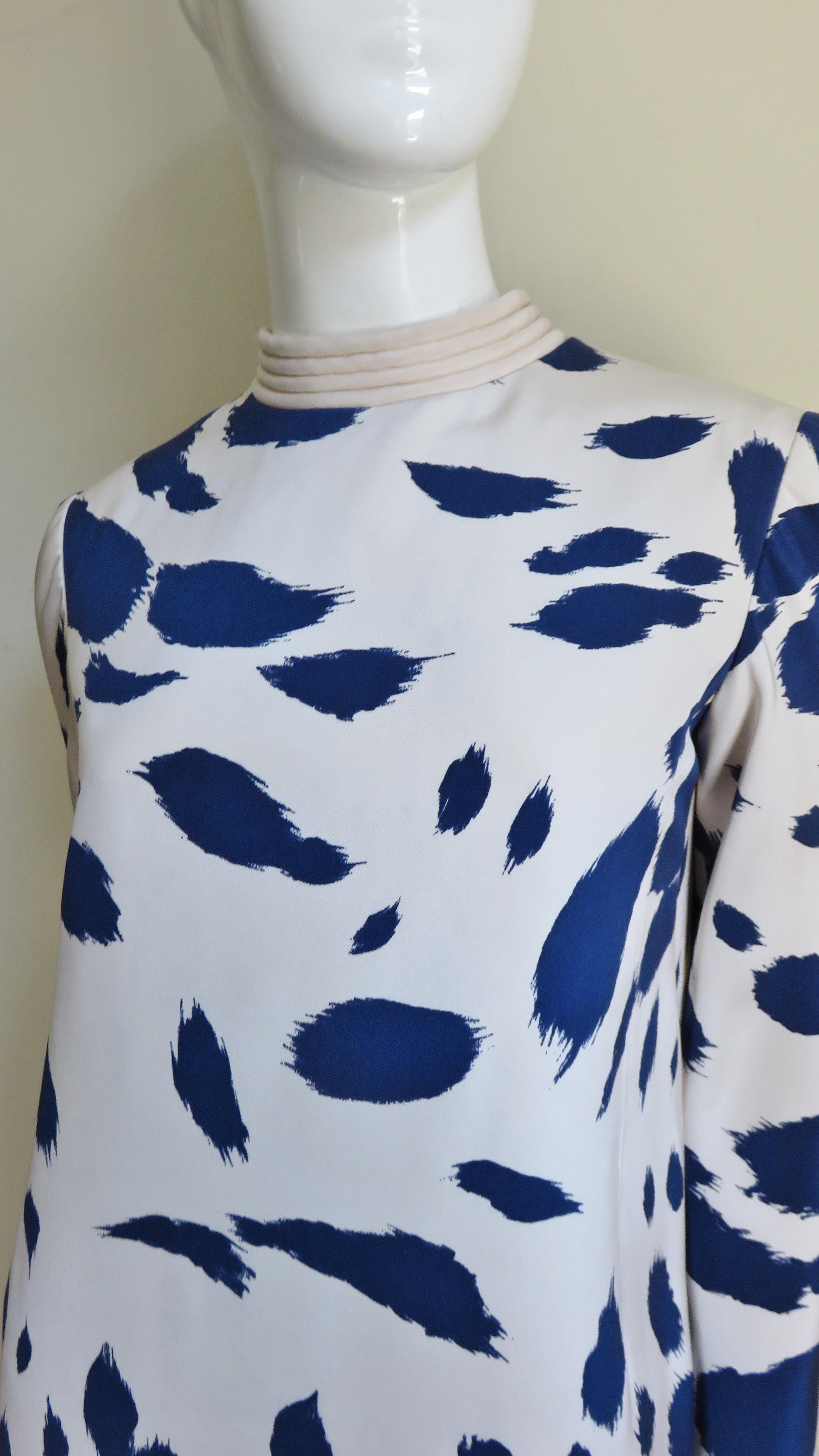 Pierre Cardin Silk Cape Back Dress 1960s For Sale 1