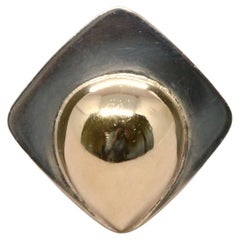 1960er Jahre PIERRE CARDIN Großer Ring aus Sterlingsilber und 14k