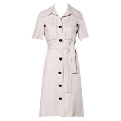 Vintage-Leinenkleid im Mod-Stil von Pierre Cardin aus den 1960er Jahren mit Schärpengürtel