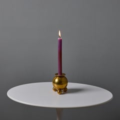 1960s Pierre Forsell Round Brass Candleholder for Skultuna