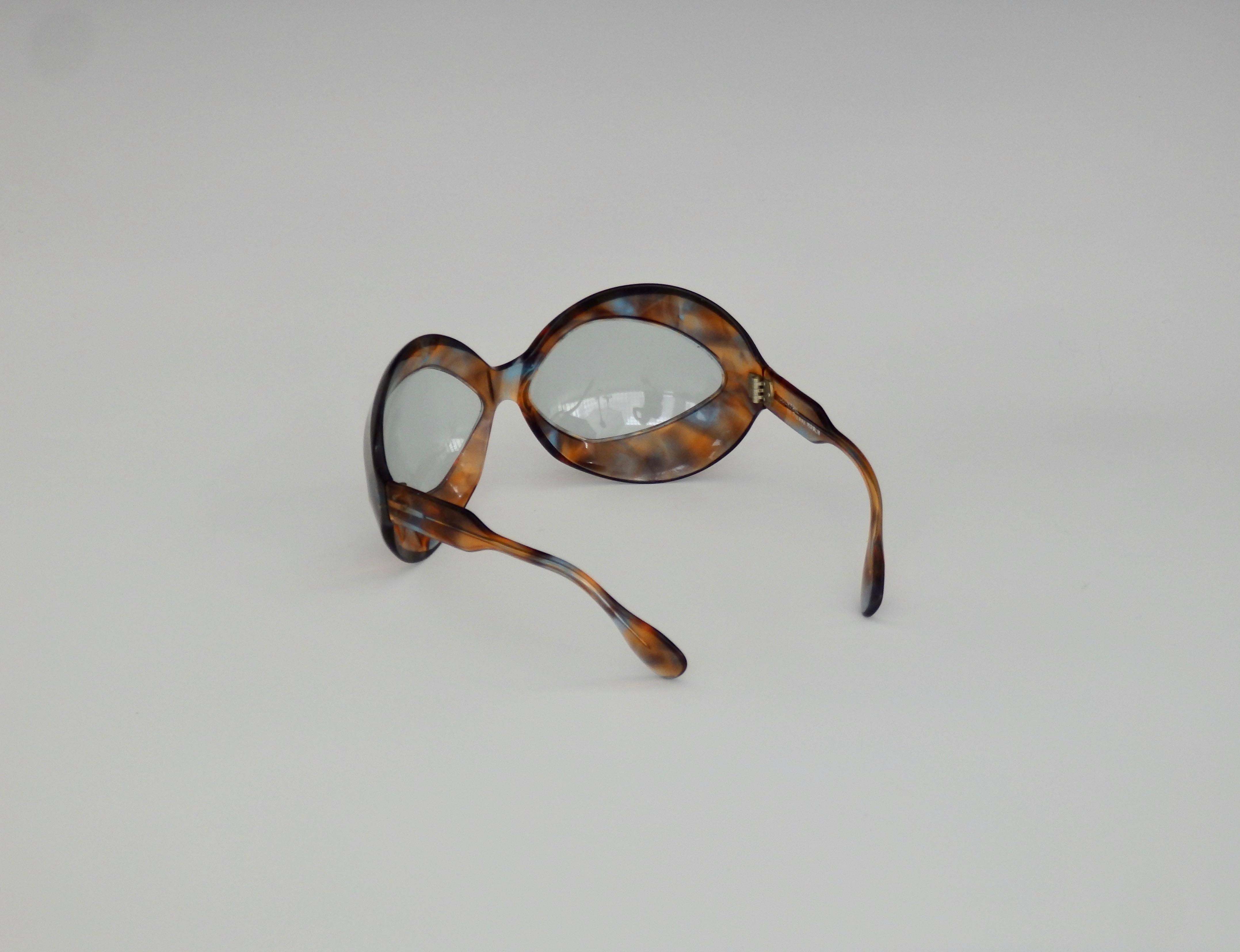 French 1960s Pierre Marly Cocktail Sunglasses Oversized Avant-Garde Tortoise Frame For Sale