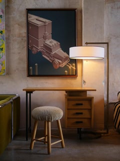 1960s Pierre Paulin for Thonet CM 172 Desk in Refinished Wood and Black Metal