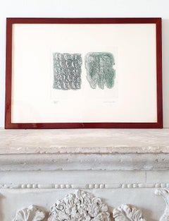 1960s Pietro Consagra Green Abstract Print