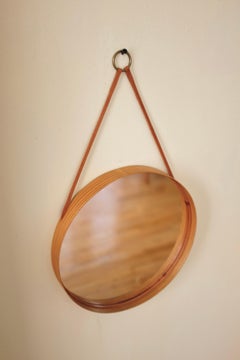 1960s Pine Wall Mirror by Nils Troed, Glasmäster, Sweden